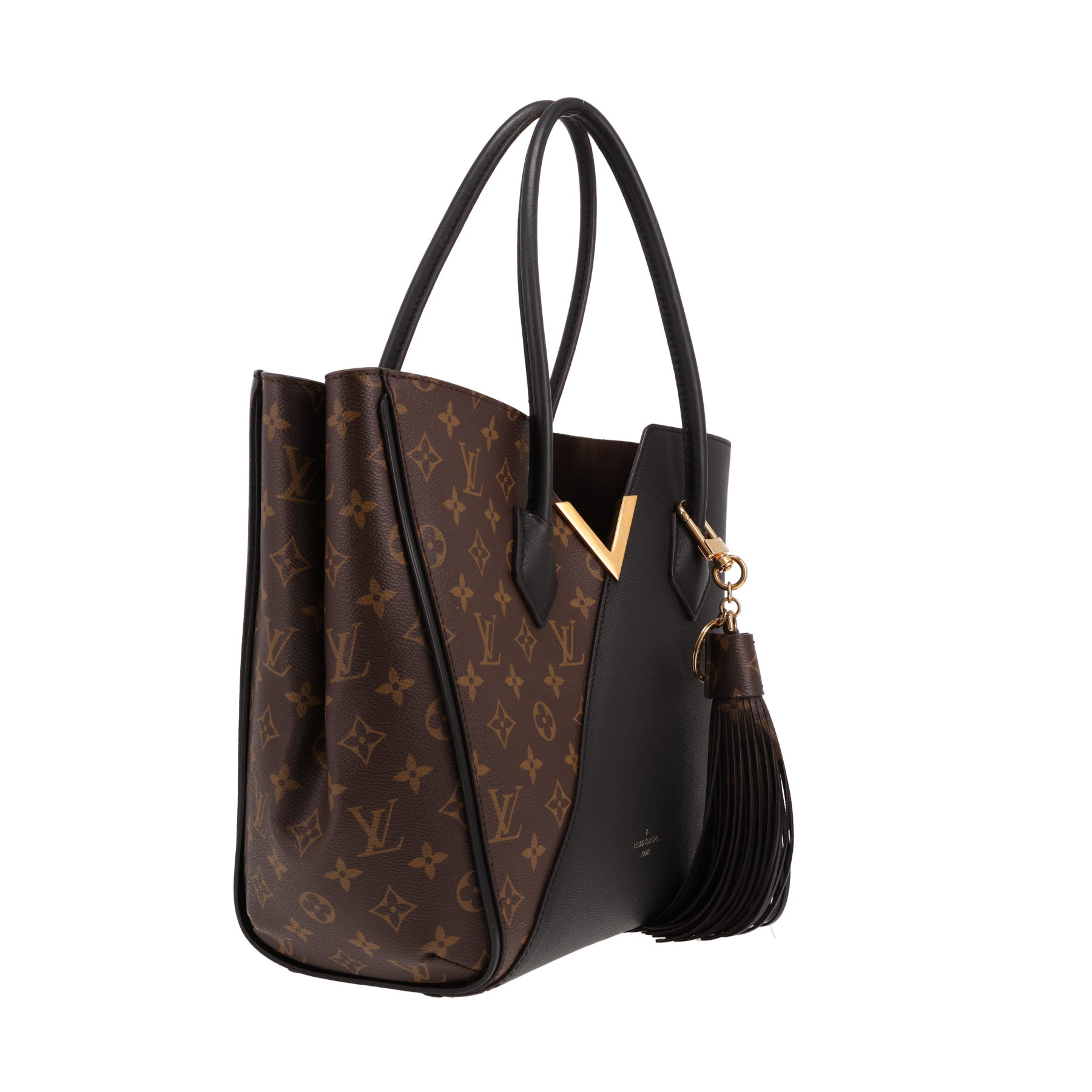 Louis Vuitton  Kimono shopping bag  in brown monogram canvas  and black leather