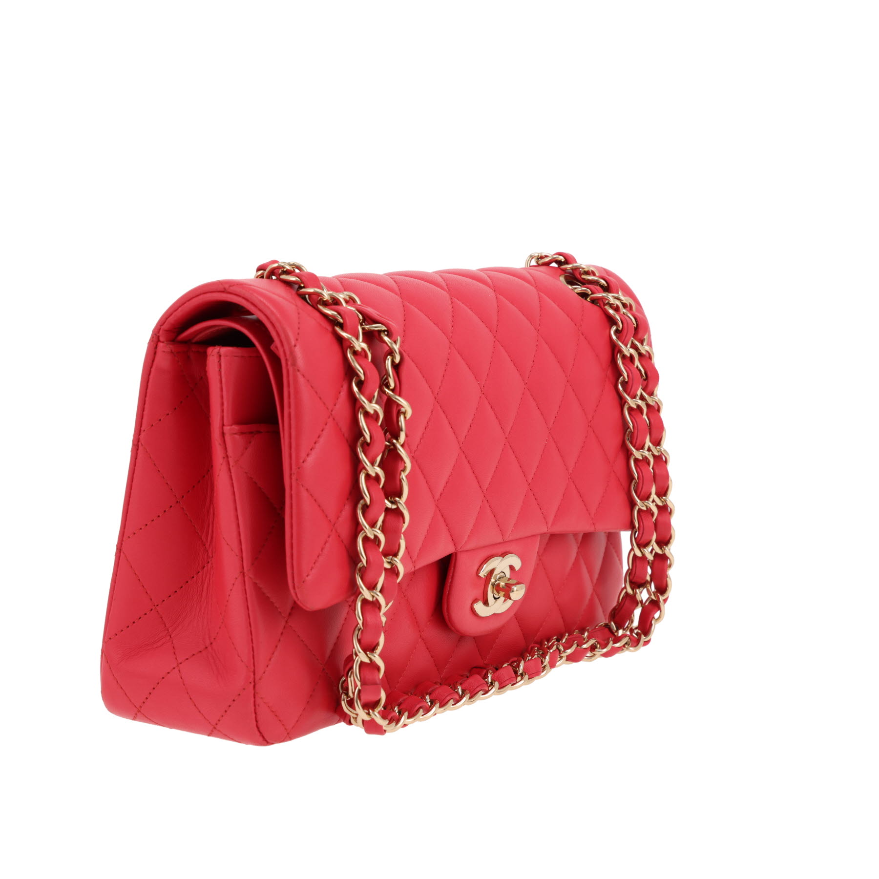 Chanel  Timeless Classic handbag  in red quilted leather