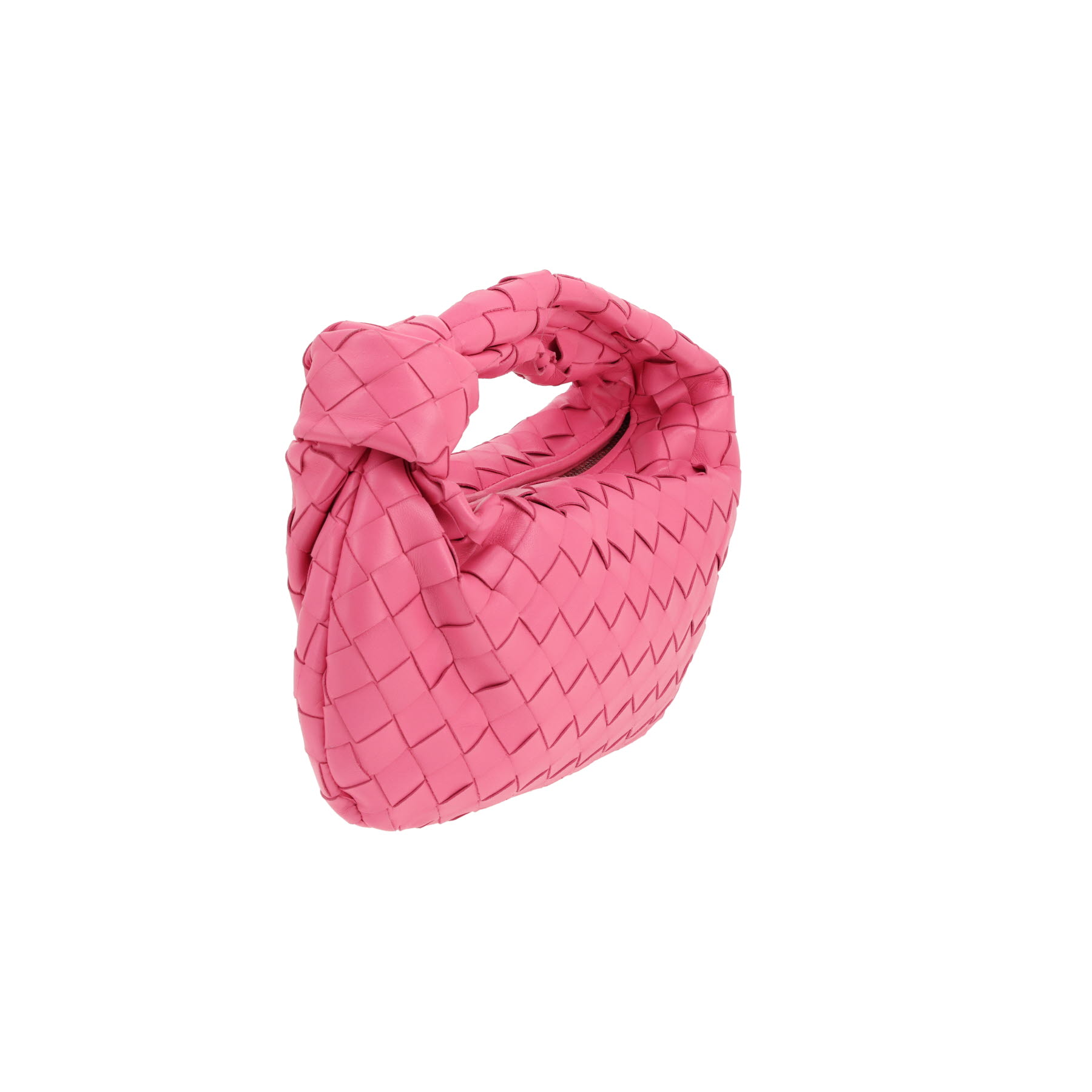 Bottega Veneta  Mini Jodie handbag  in pink intrecciato leather