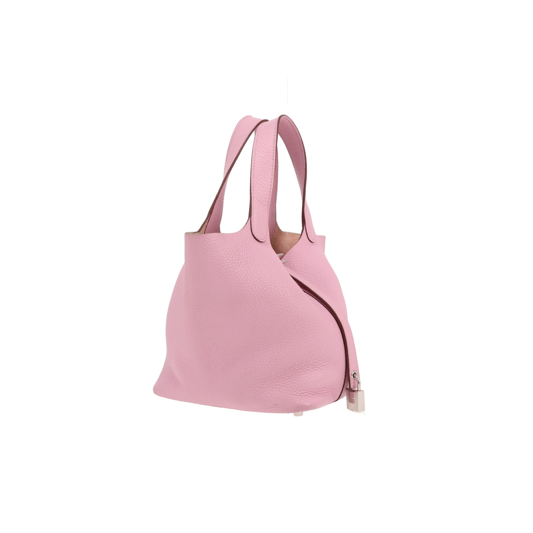 Sac à main Hermès  Picotin 18 cm en cuir taurillon clémence rose