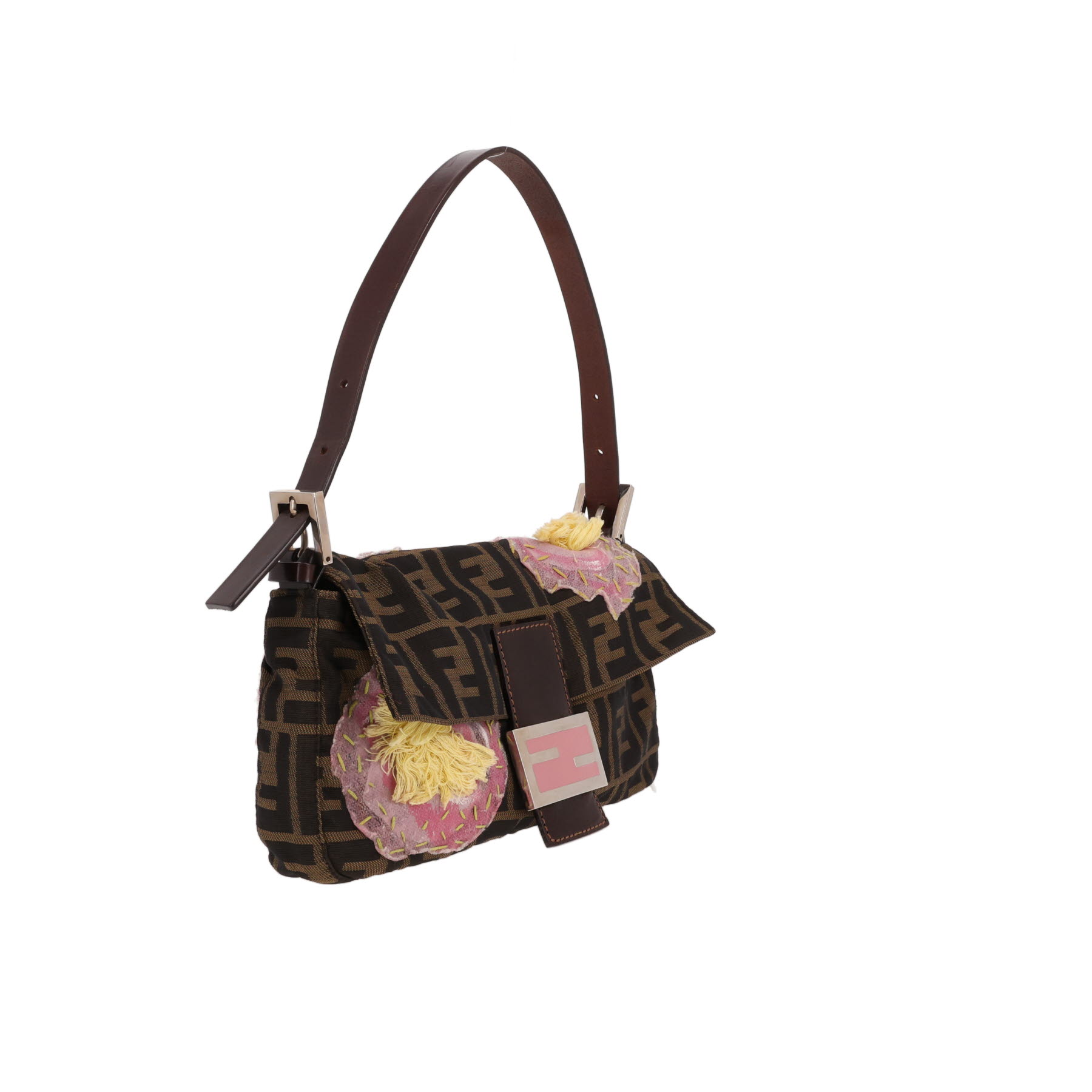 Fendi  Baguette handbag  in brown monogram canvas