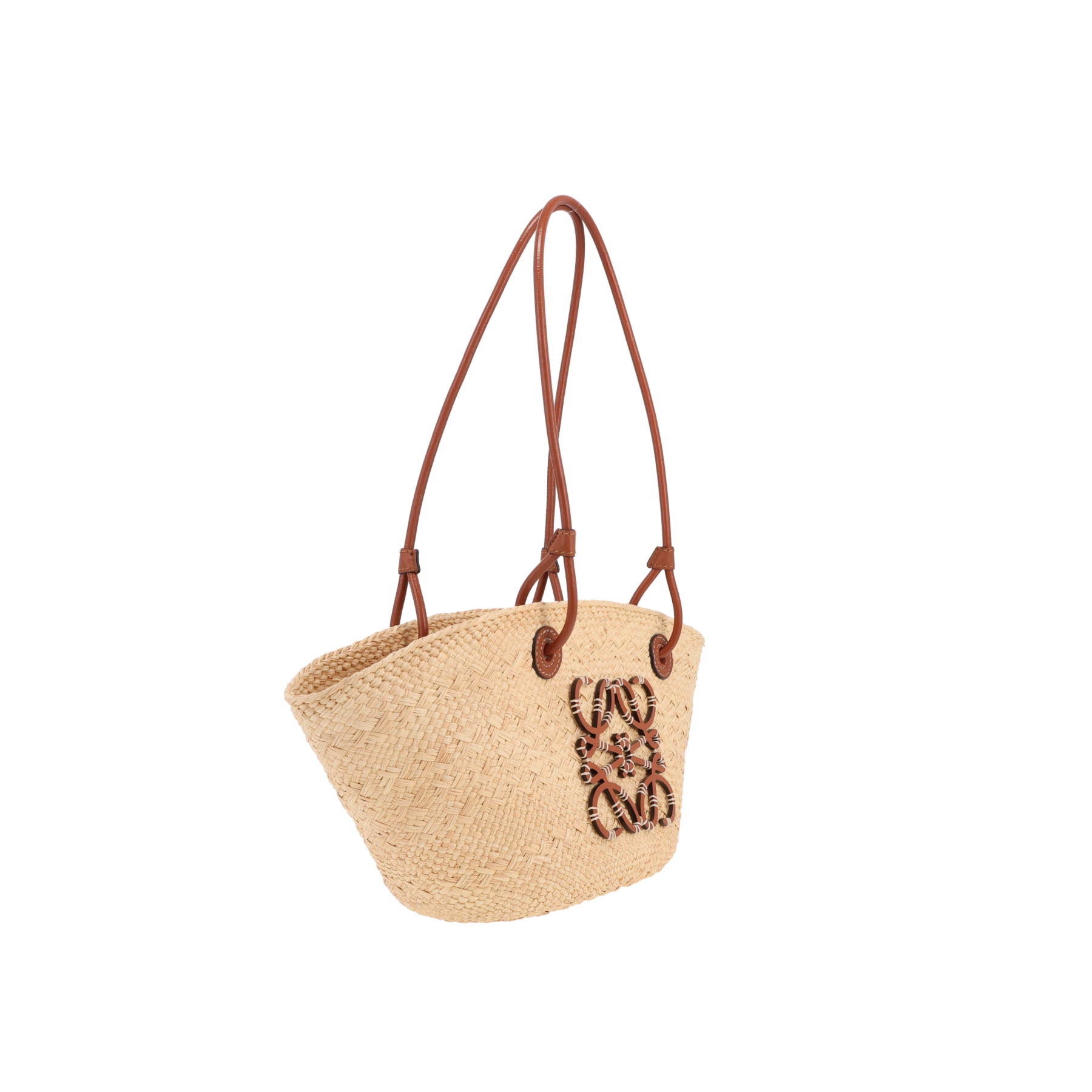 Loewe Paula’s Ibiza tote bag in beige raffia and brown leather