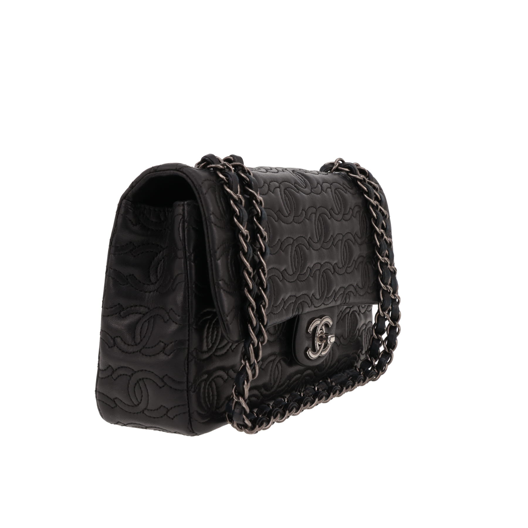 Chanel  Timeless Classic handbag  in black monogram leather