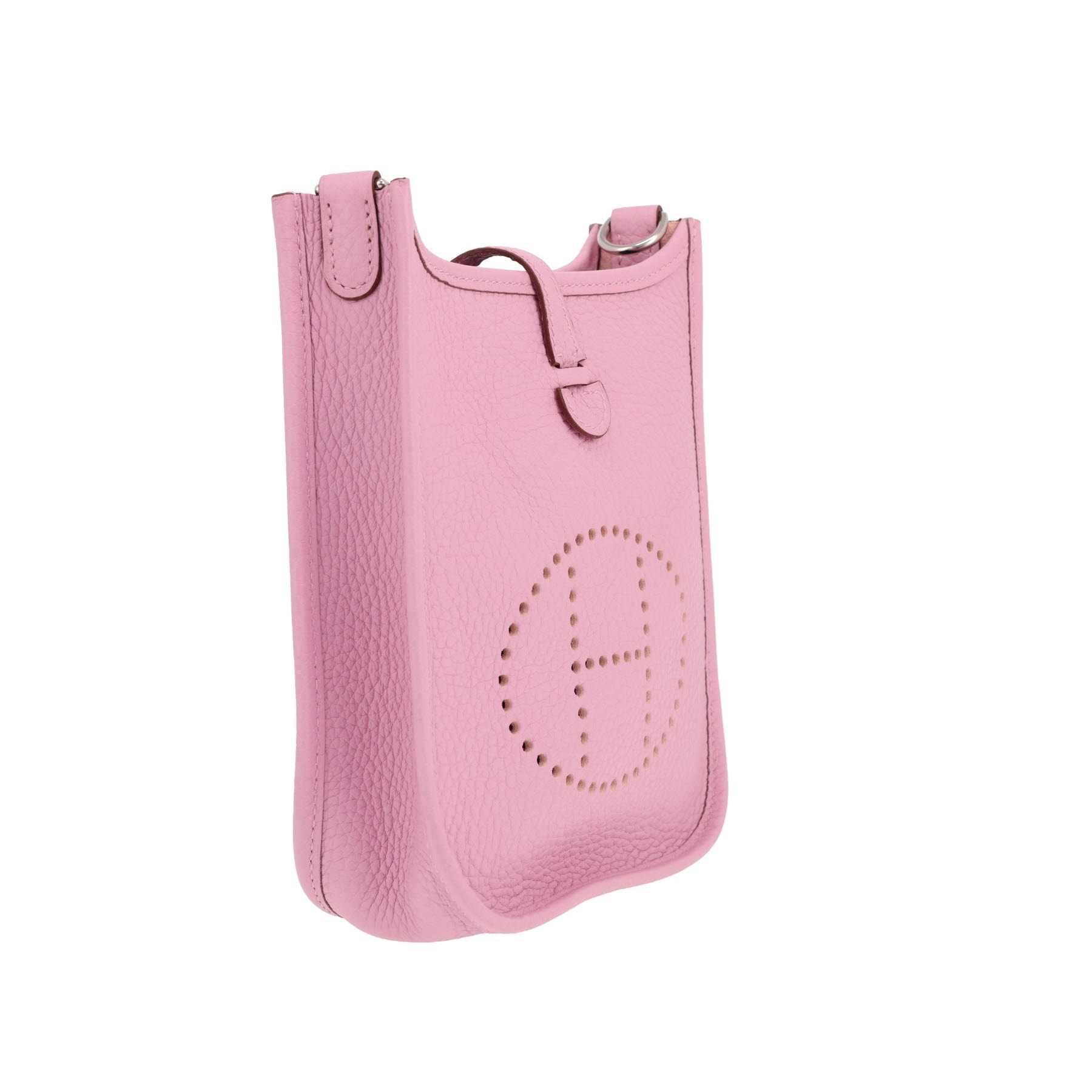 Sac bandoulière Hermès  Mini Evelyne en cuir taurillon clémence Mauve Sylvestre