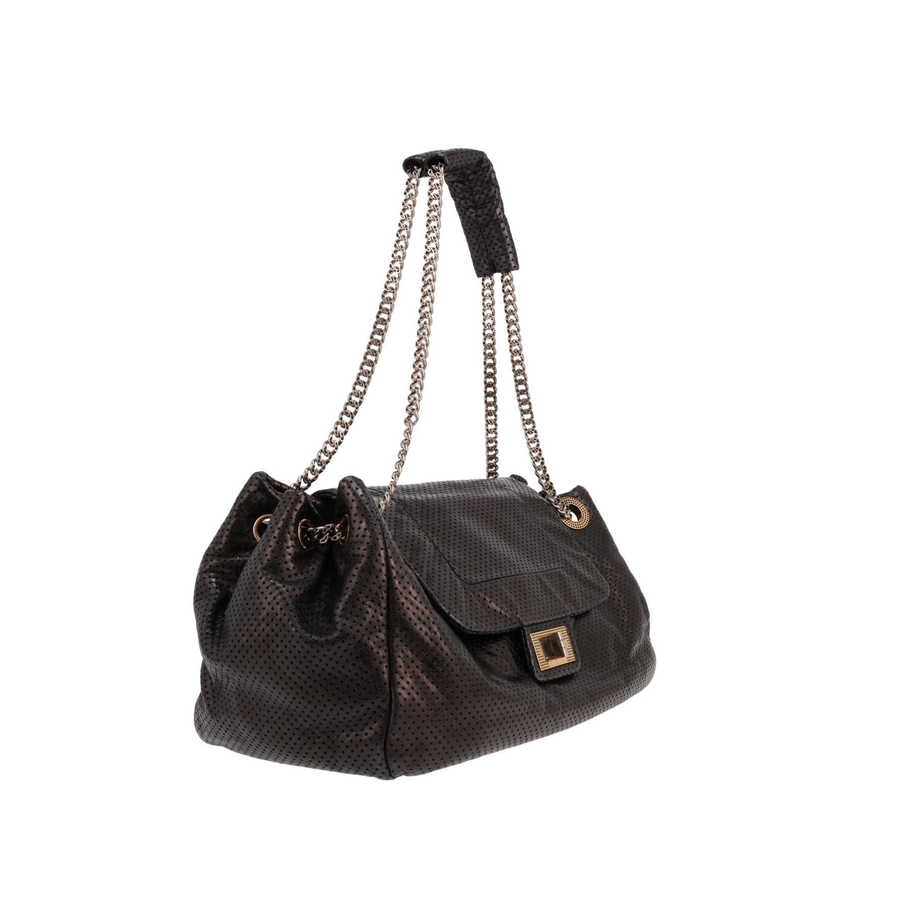 Chanel   handbag  in black leather