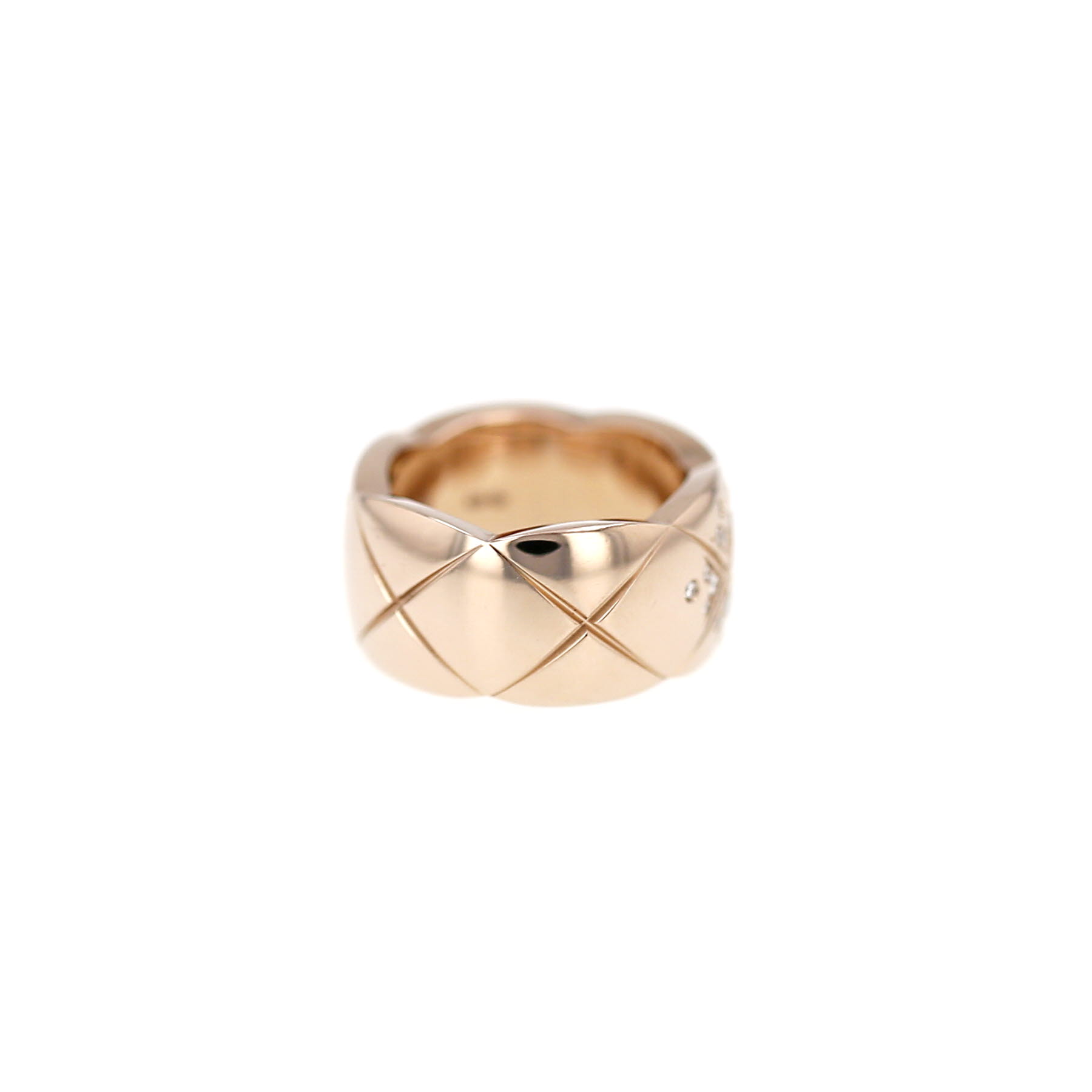 Bague Chanel Coco Crush grand modèle en or beige et diamants