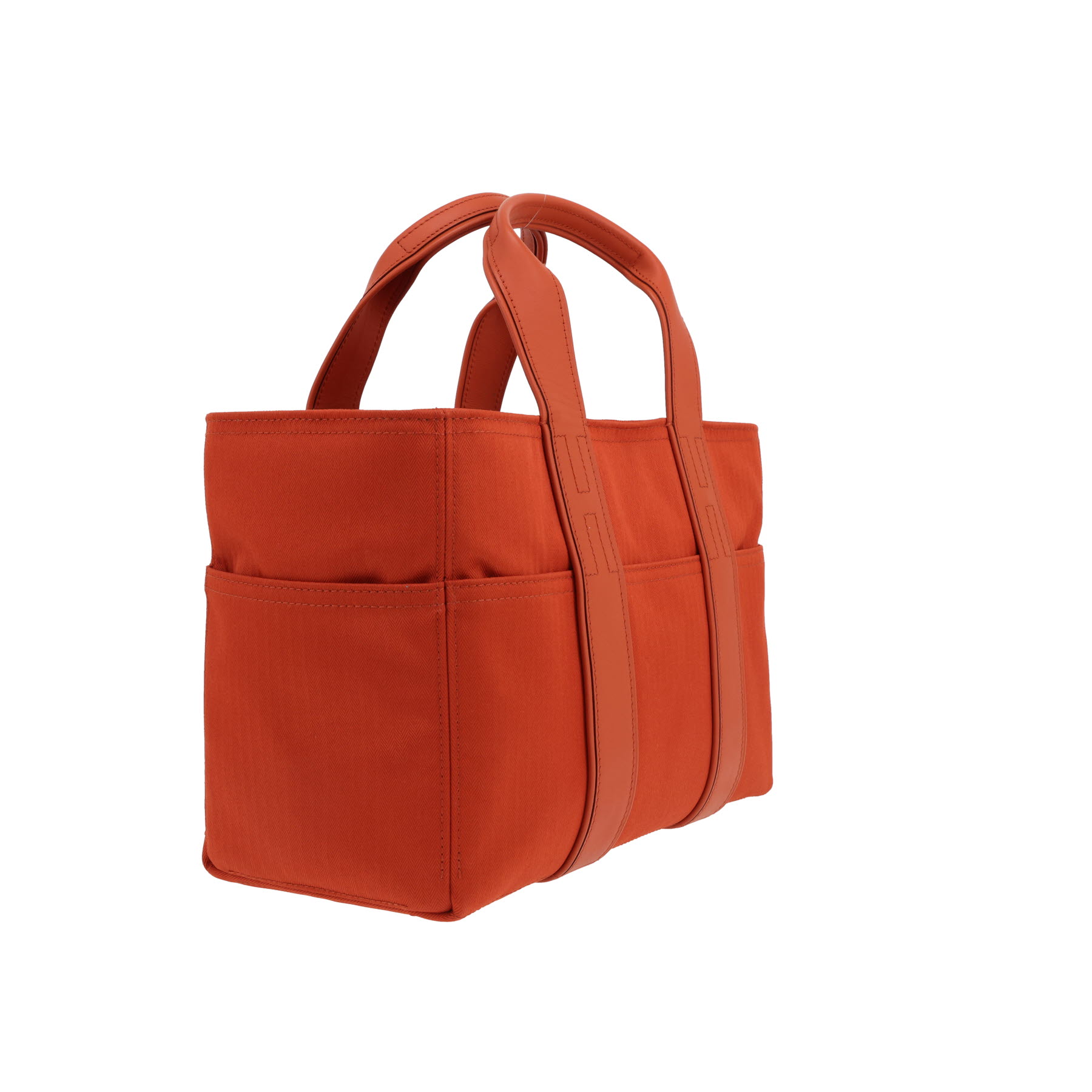 Hermès  Acapulco handbag  in orange canvas  and orange leather