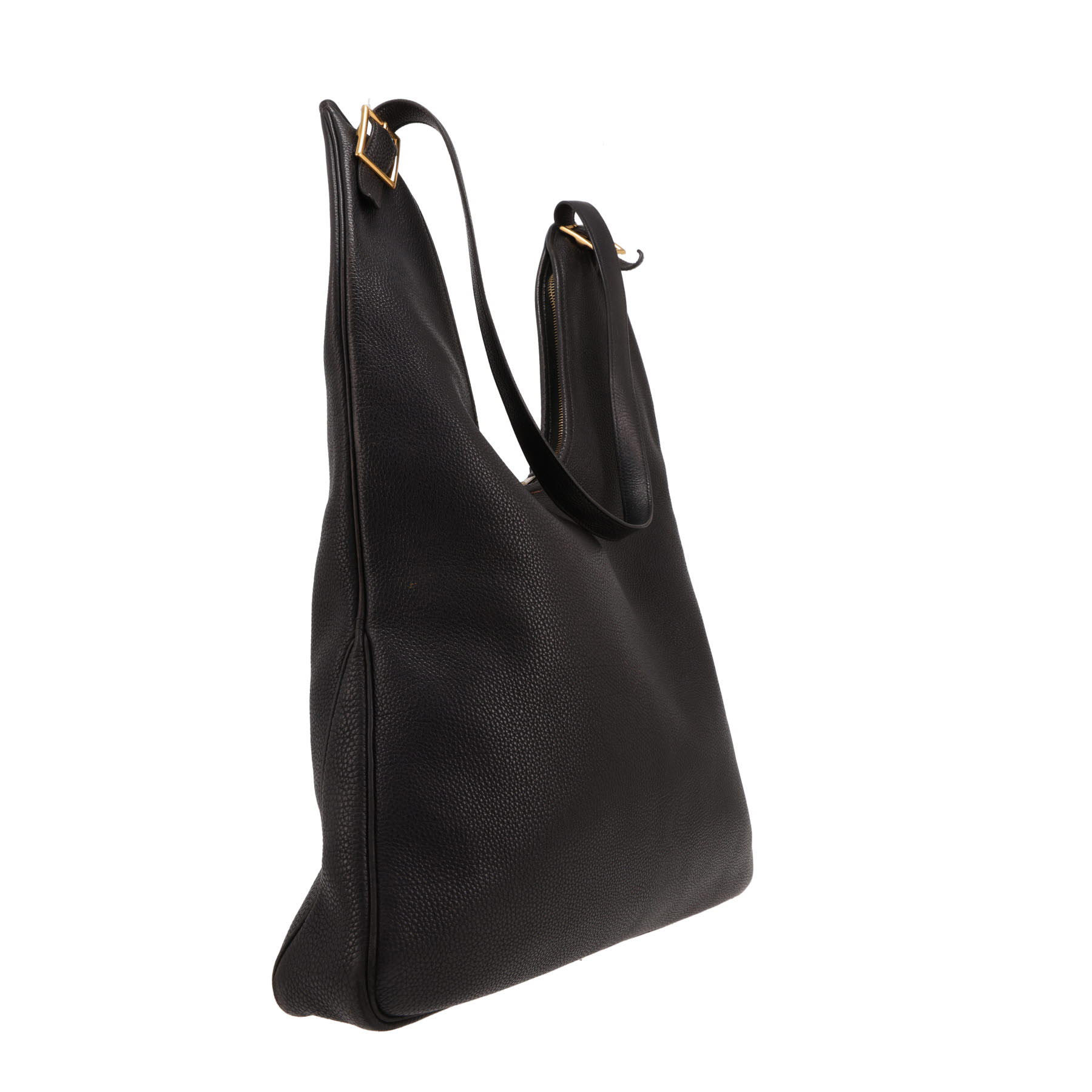 Sac porté épaule Hermès  Massai en cuir togo noir