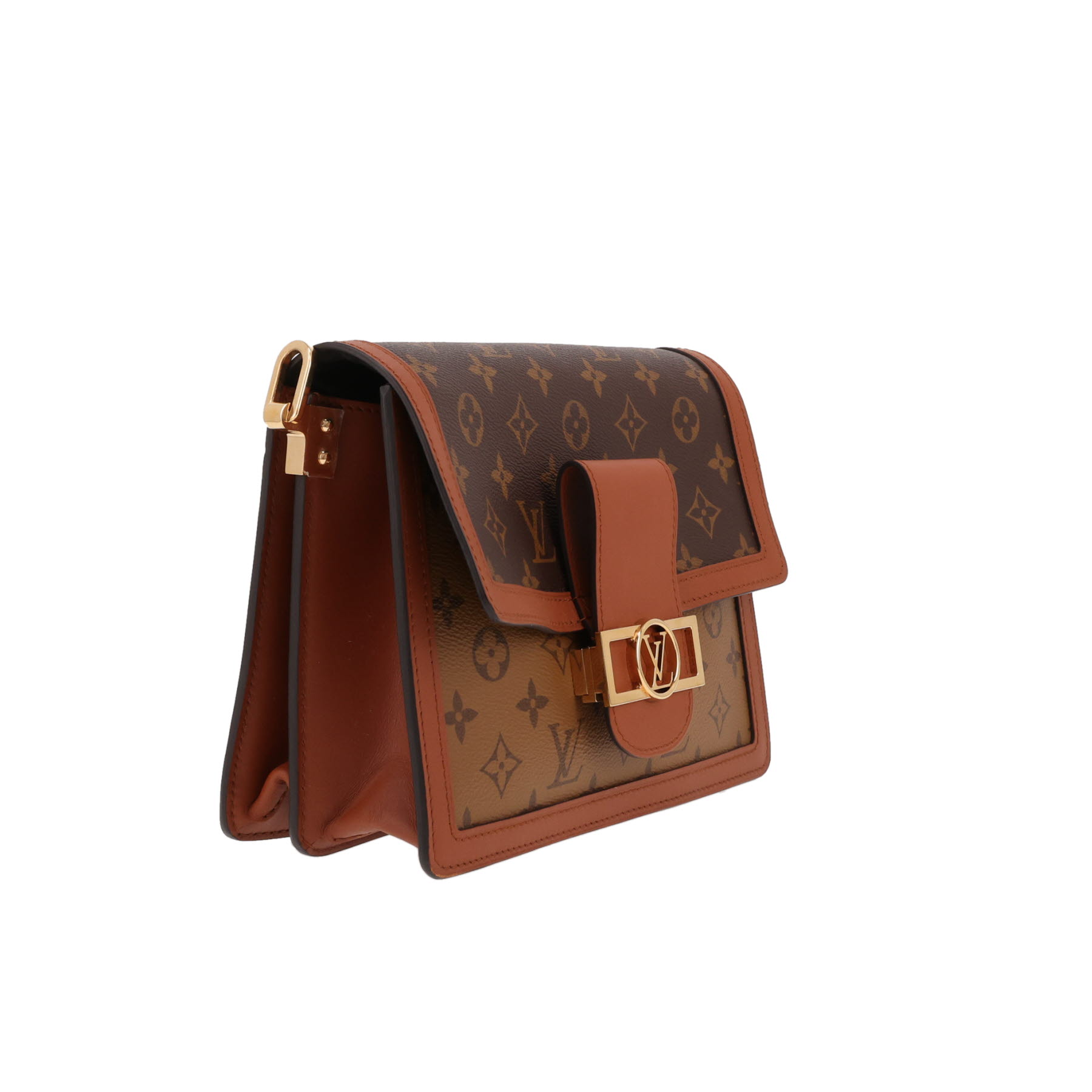 Louis Vuitton  Dauphine medium model  shoulder bag  in brown monogram canvas  and brown leather