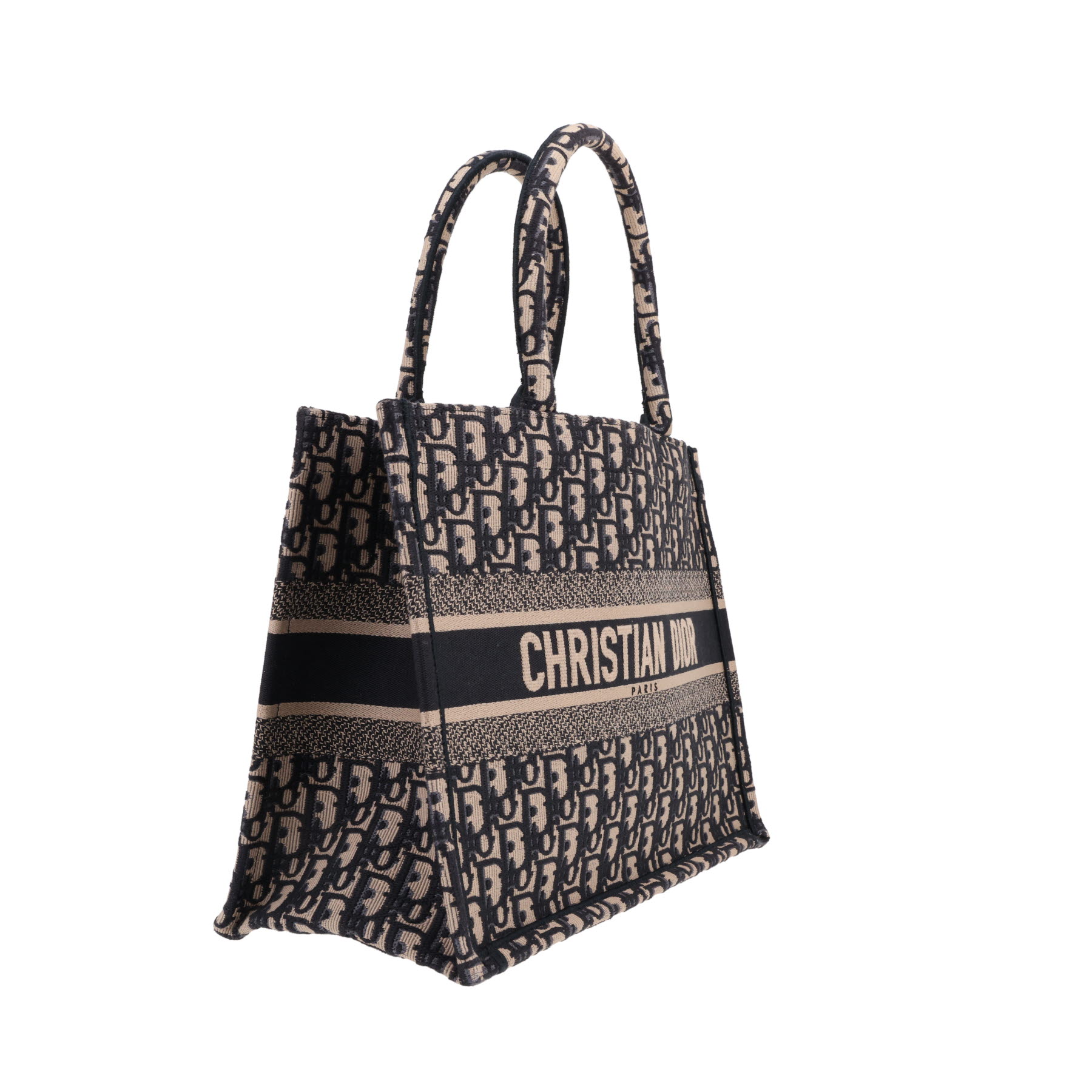 Bolso Cabás Dior  Book Tote en lona Monogram Oblique azul y beige