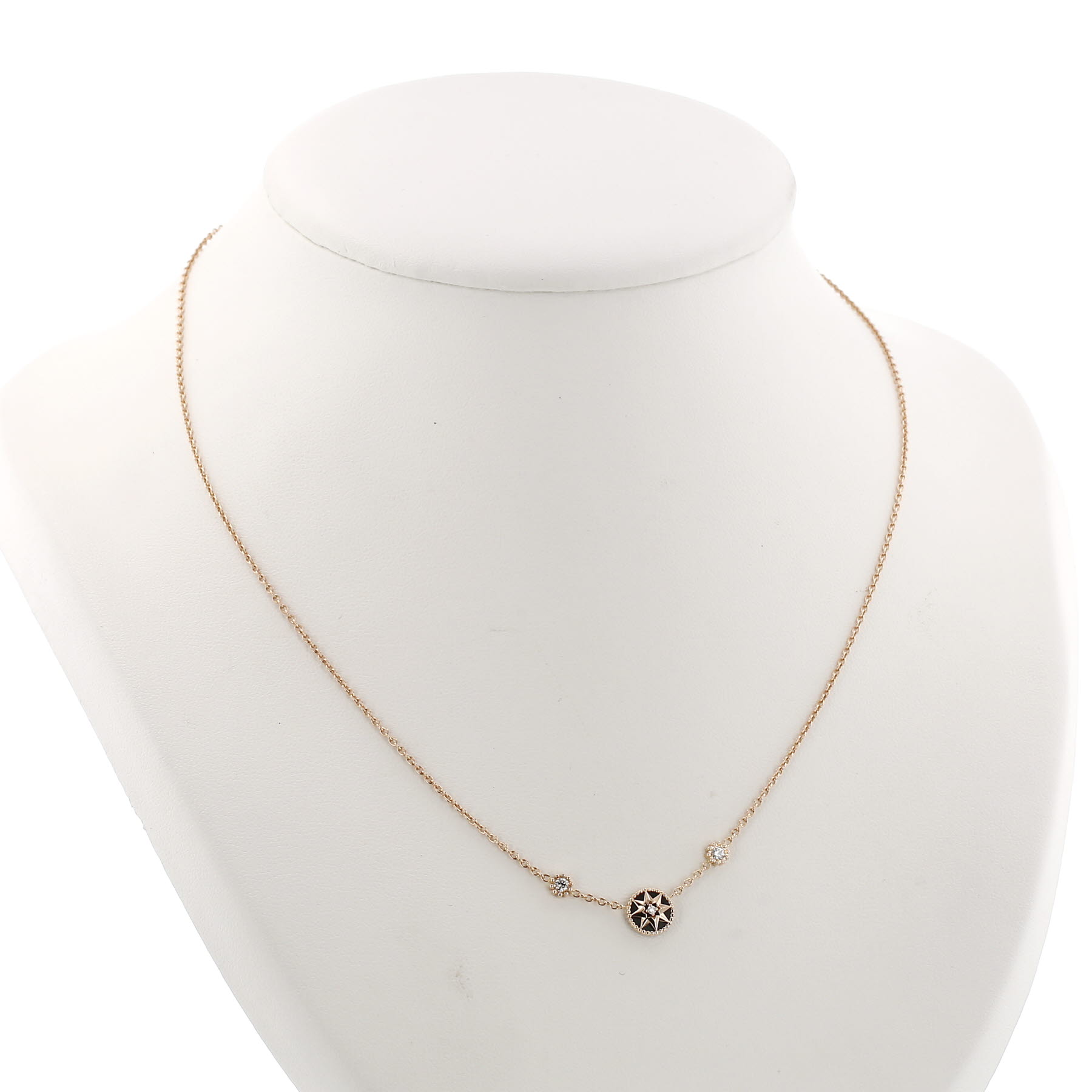 Dior Rose des vents necklace in pink gold, onyx and diamonds