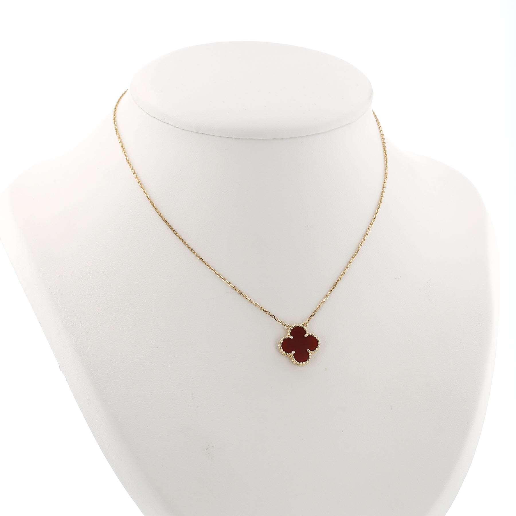 Van Cleef & Arpels Vintage Alhambra necklace in yellow gold and cornelian