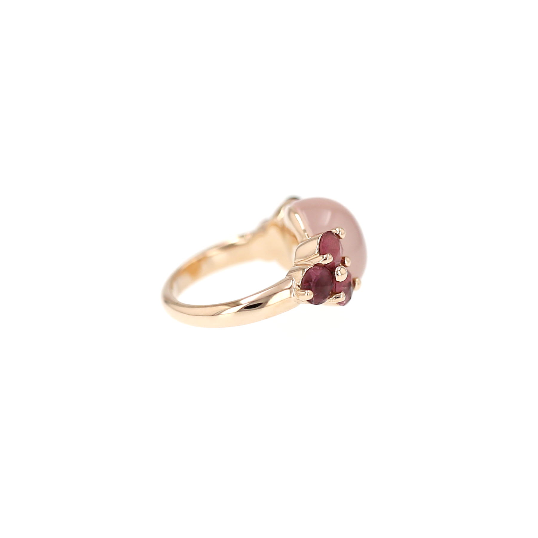 Pomellato Luna ring in pink gold, quartz and tourmaline