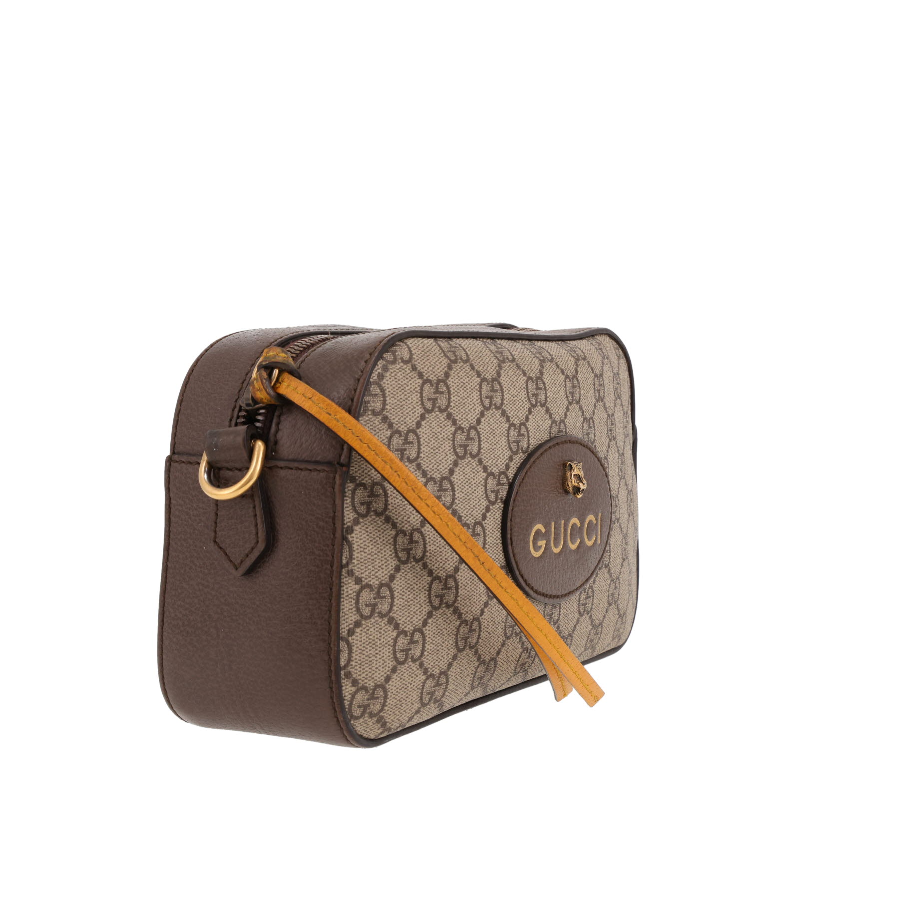 Gucci   shoulder bag  in beige "sûpreme GG" canvas  and brown leather