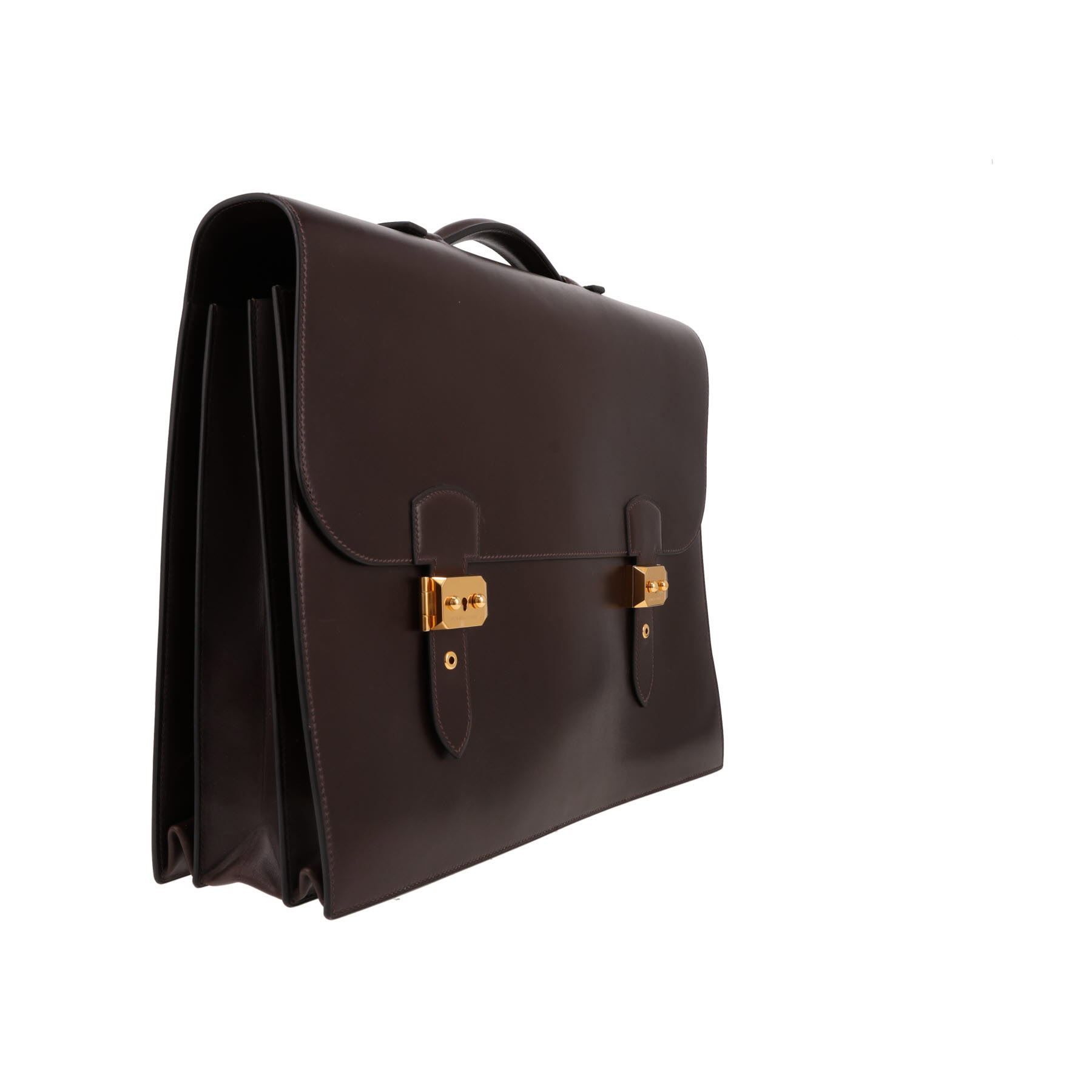 Porte-documents Hermès  Sac à dépêches en cuir box marron