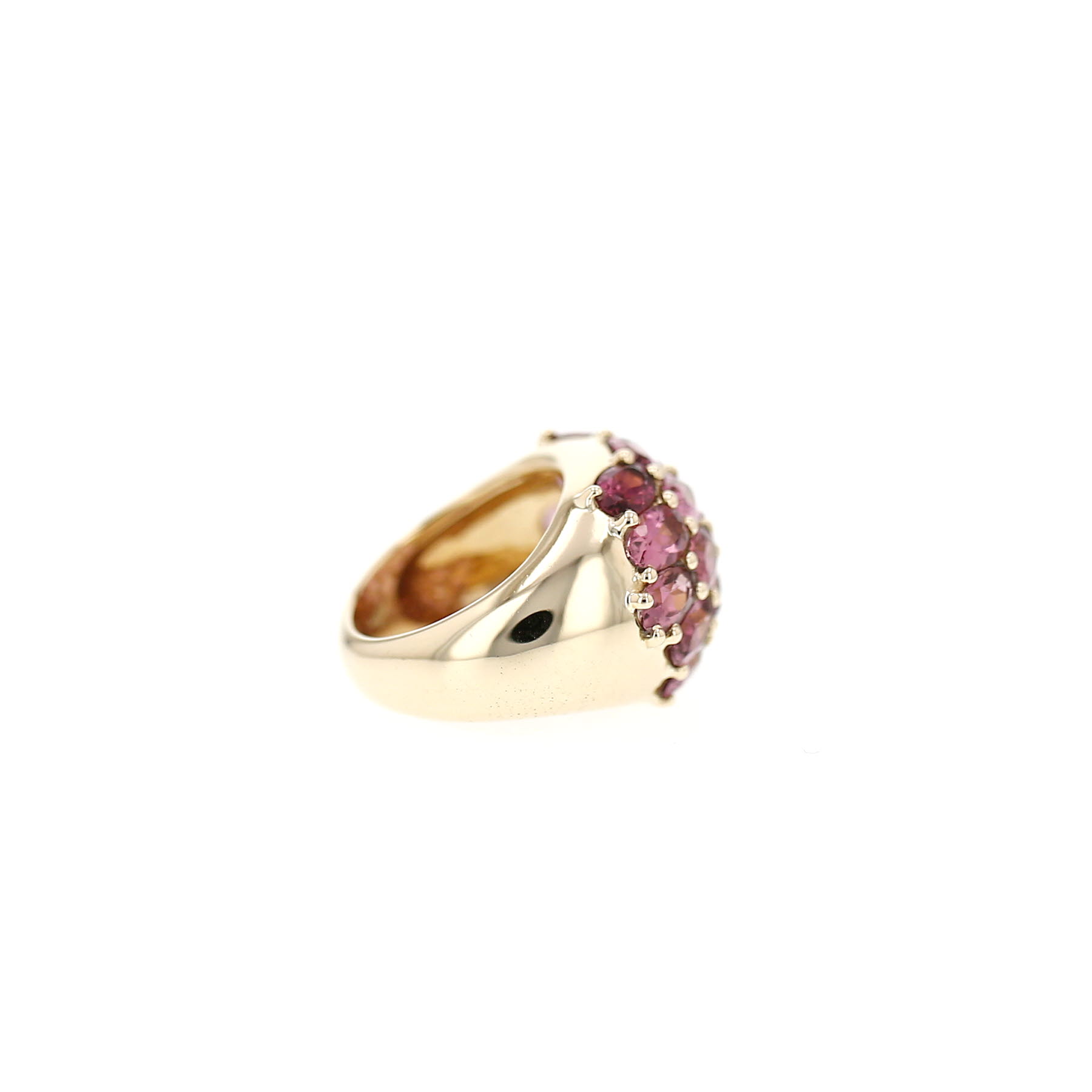 Vintage ring in yellow gold and pink topaz