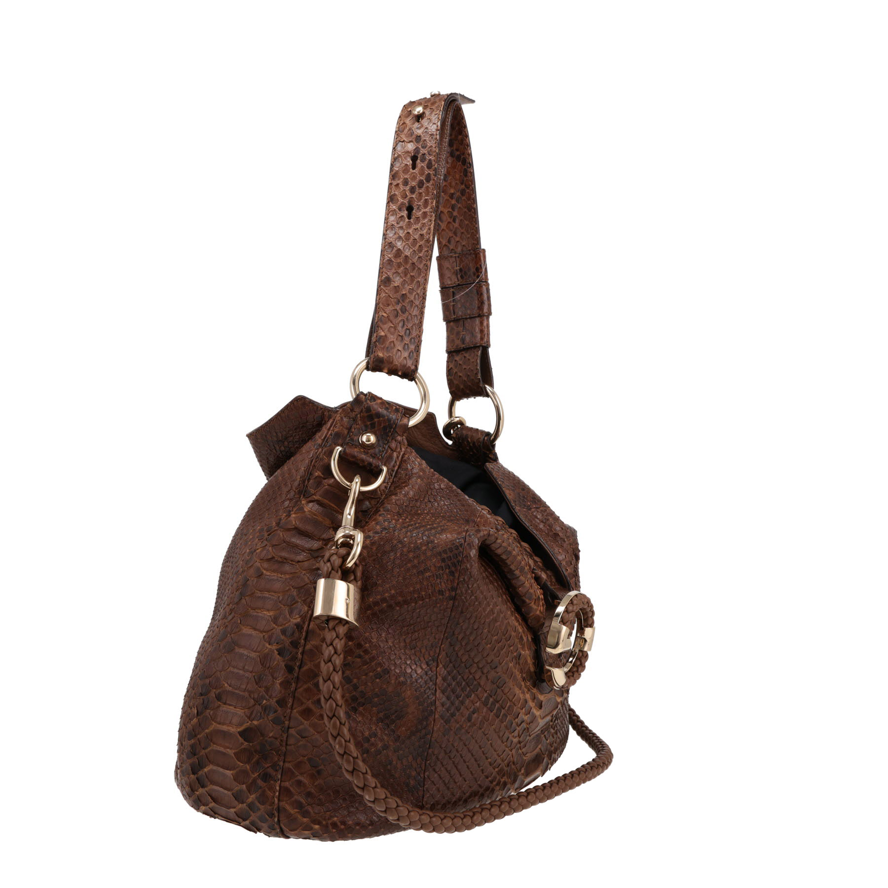 Sac à main Gucci  G-Wave en python marron