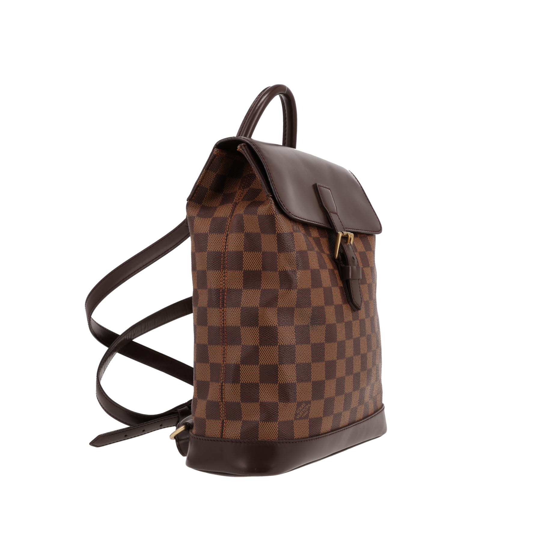 Louis Vuitton  Soho backpack  in ebene damier canvas  and brown leather