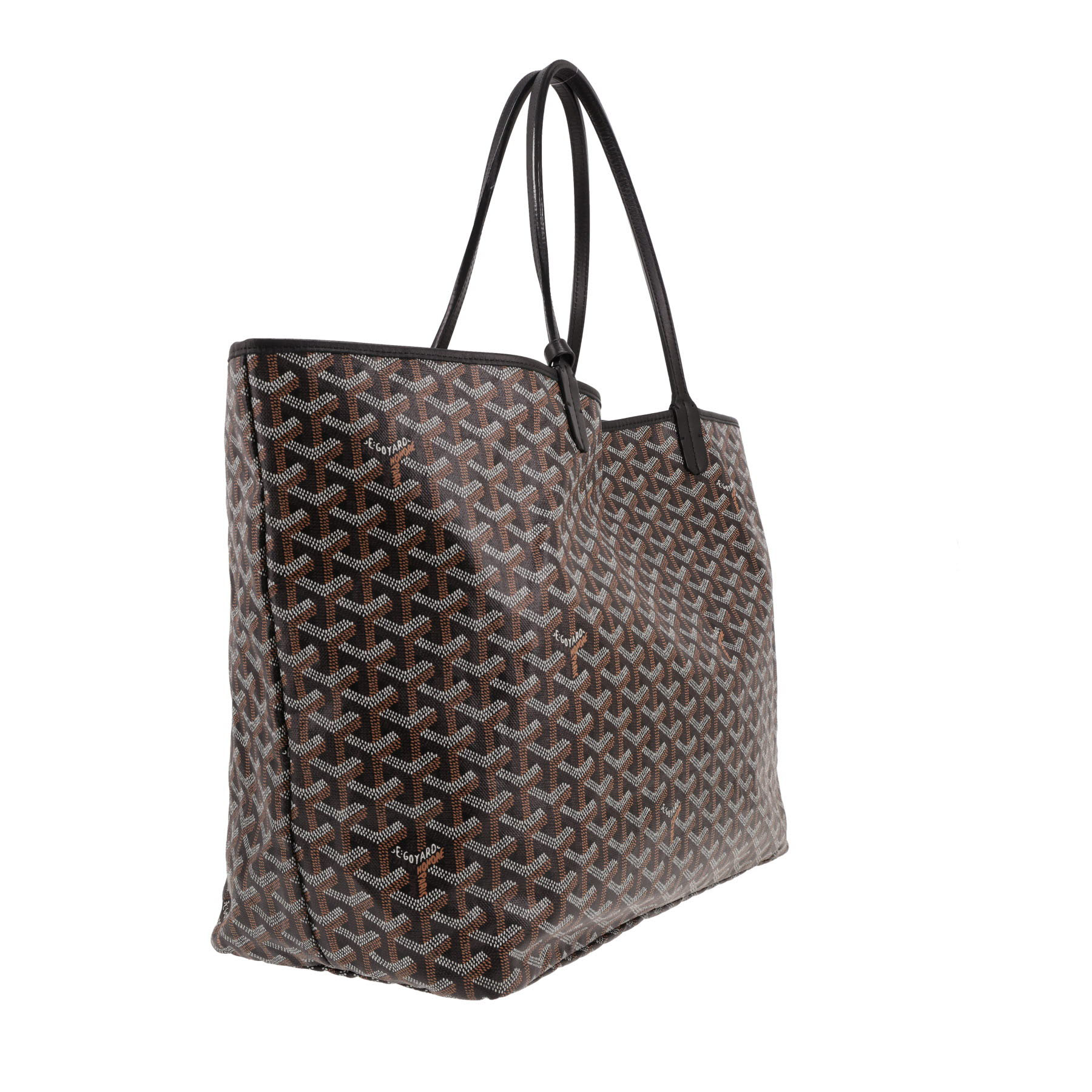 Borsa shopping Goyard Saint-Louis, modello grande, in tela Goyardine nera e pelle nera