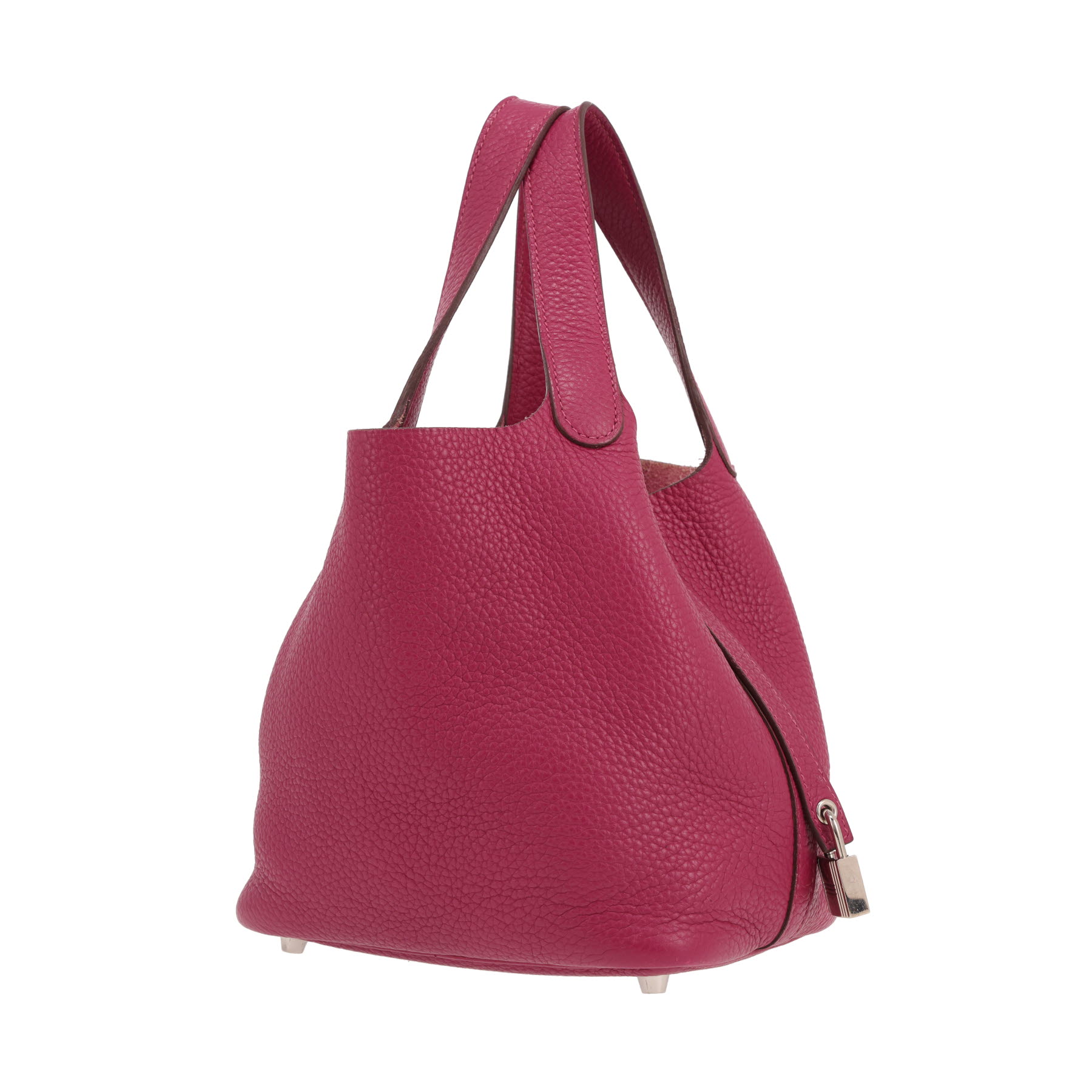 Bolso de mano Hermès Picotin de 18 cm, de piel de novillo «Clémence» rosa Tosca