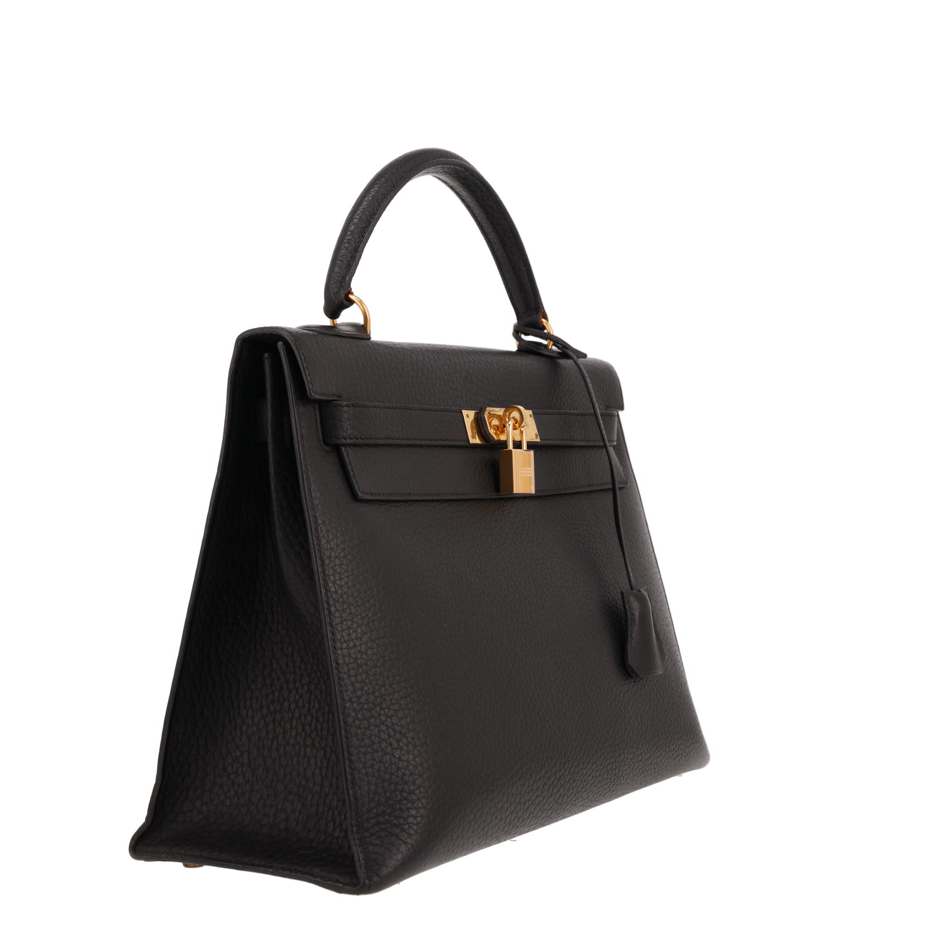 Hermès Kelly 32 cm handbag in Noir Ardenne leather