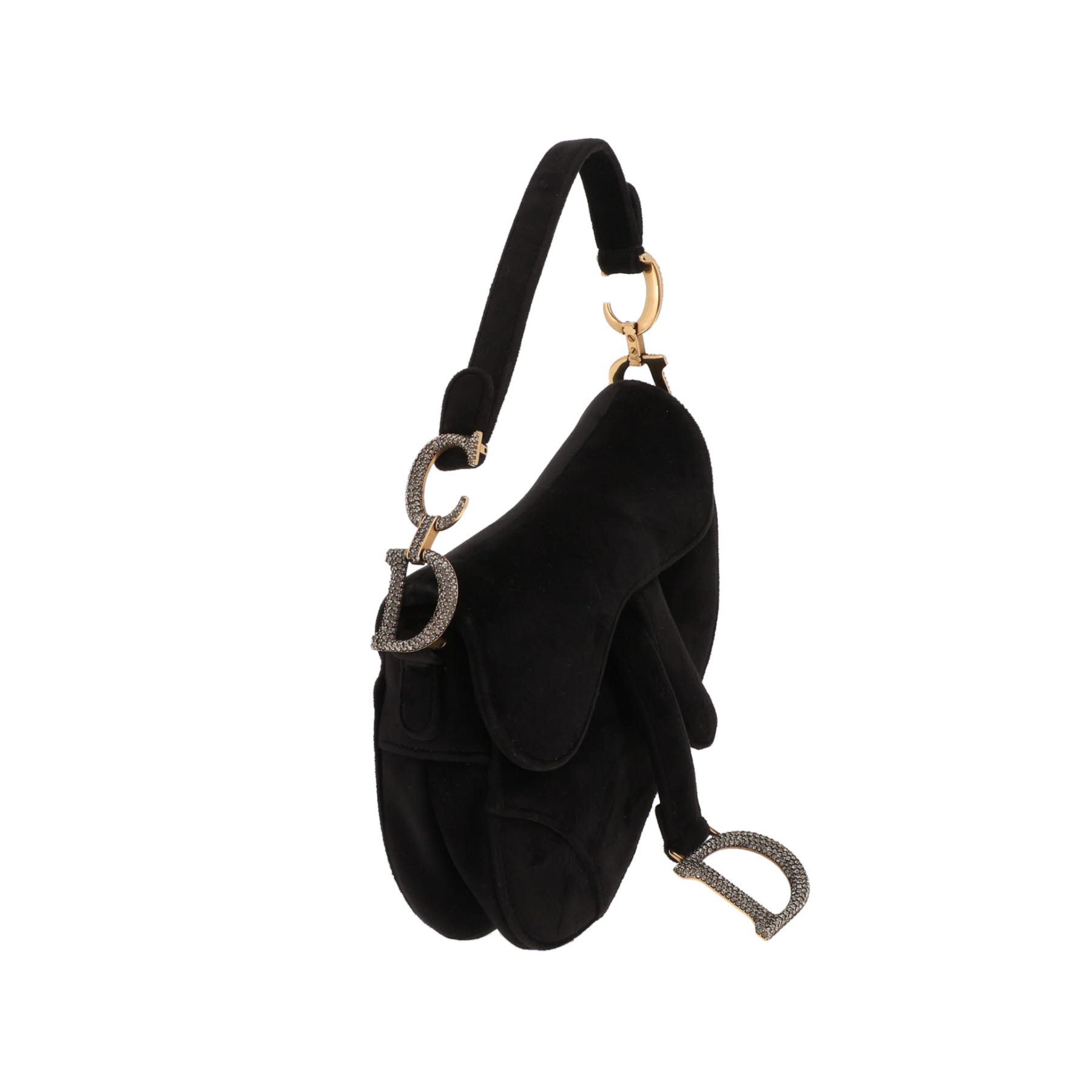 Borsa Dior  Saddle mini  in velluto nero