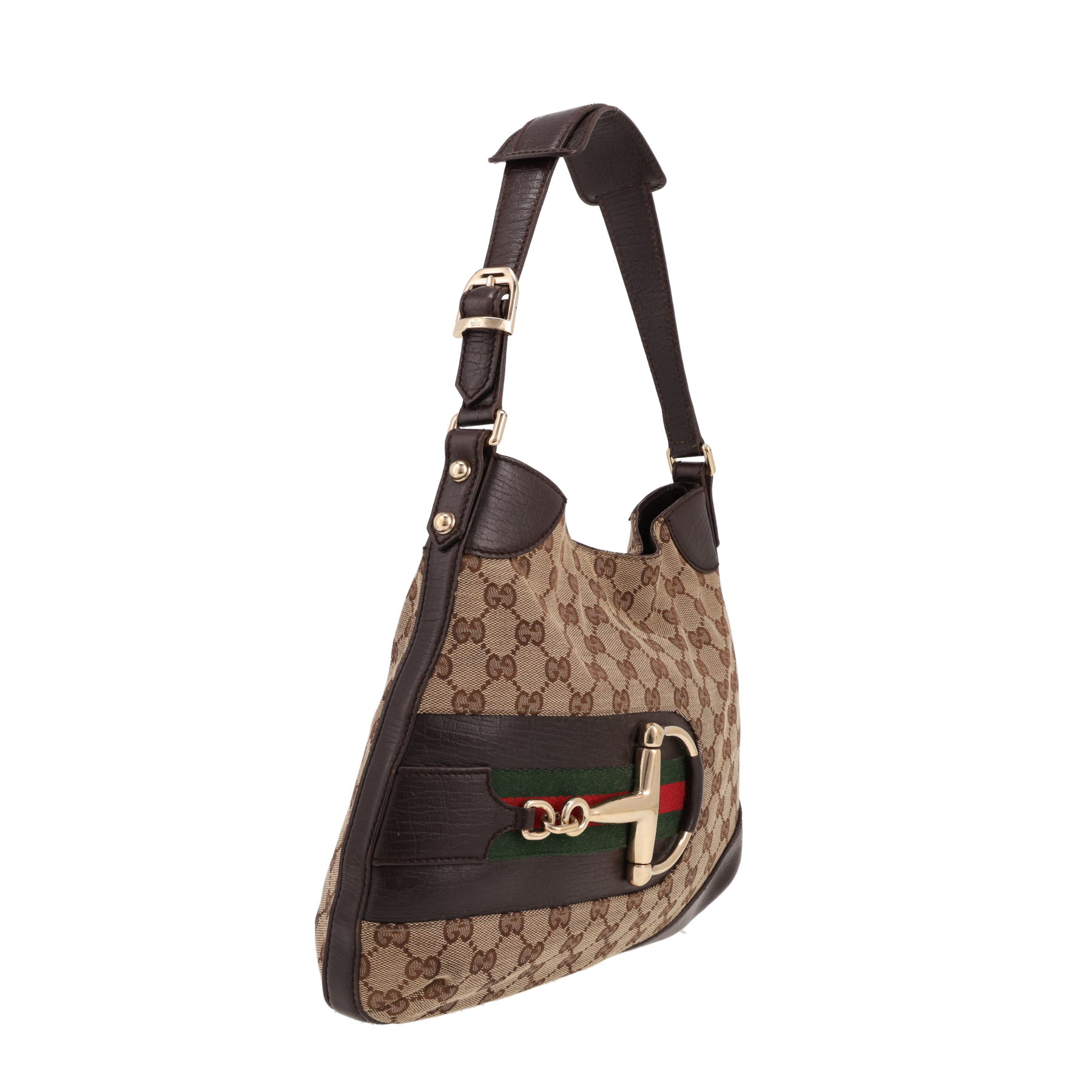 Gucci  Gucci Vintage handbag  in beige and brown "sûpreme GG" canvas  and brown leather