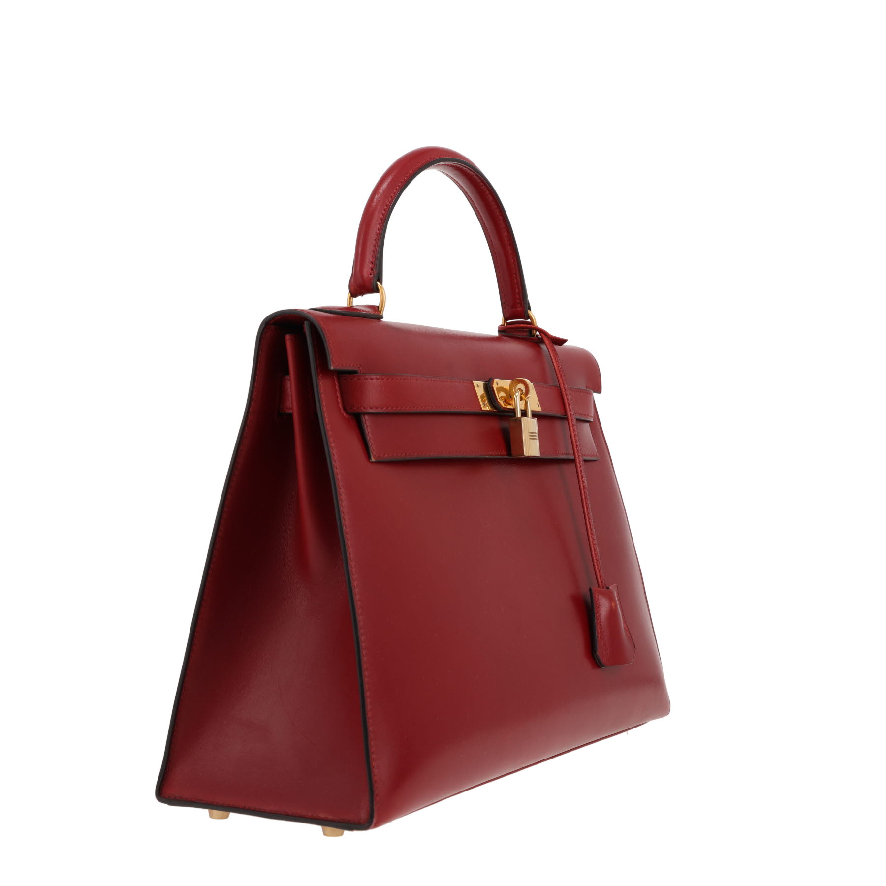 Bolso de mano Hermès  Kelly 32 cm en cuero box rojo Vif