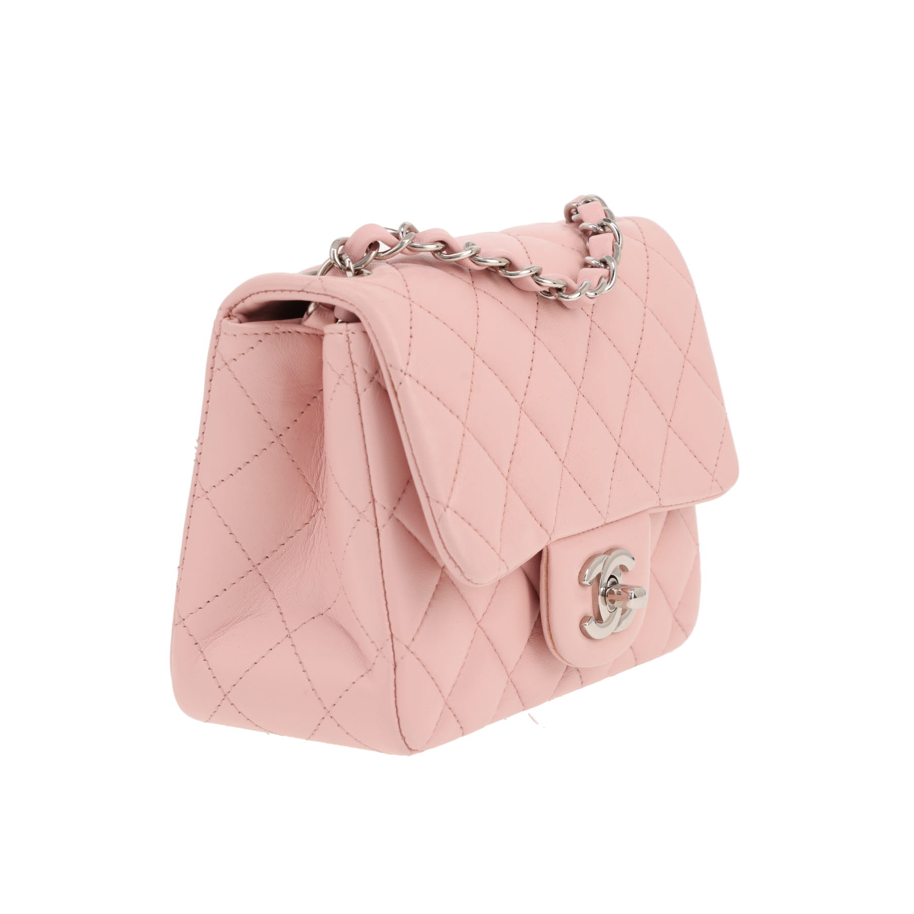 Sac bandoulière Chanel  Timeless Mini Carré en cuir matelassé rose