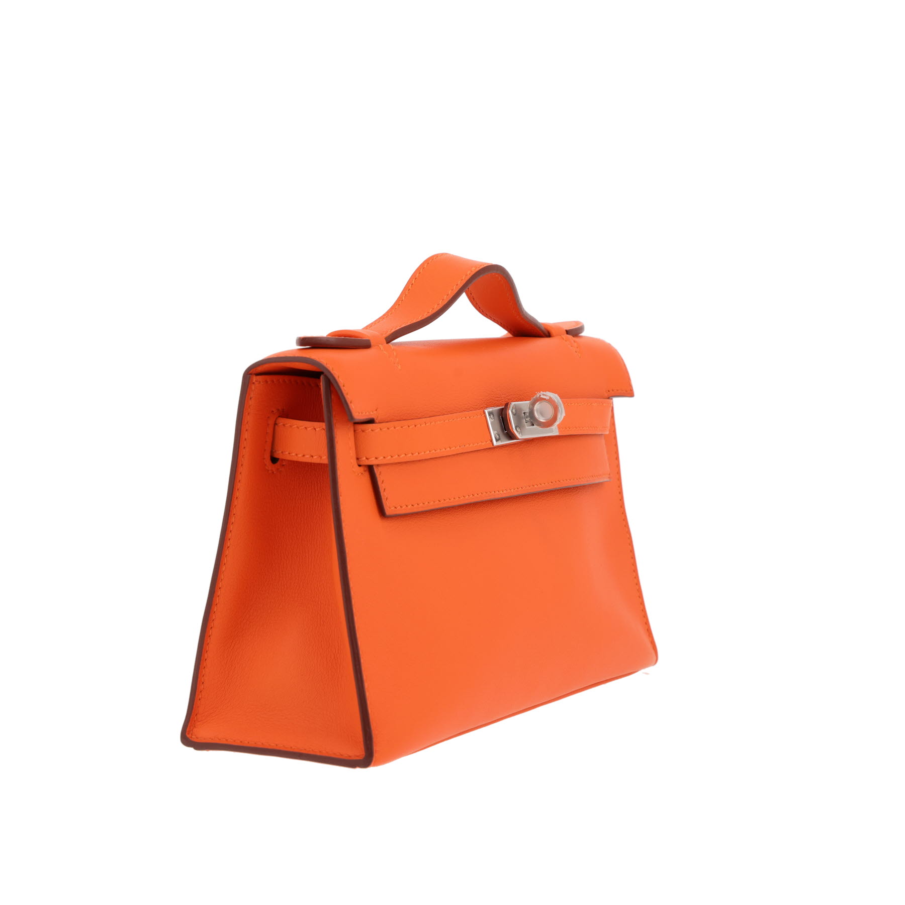 Hermès  Kelly - Clutch pouch  in orange Swift leather