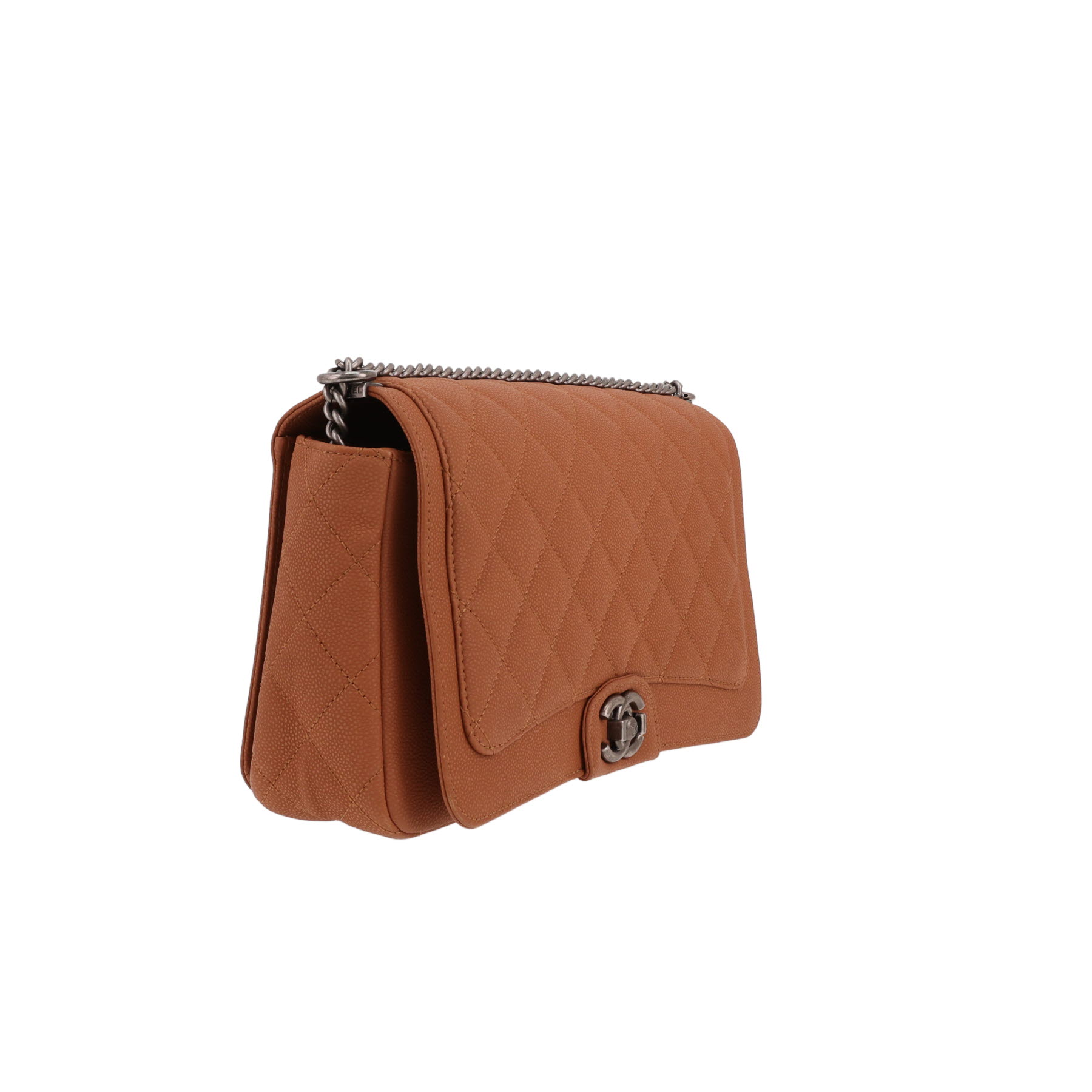 Borsa a tracolla Chanel   in pelle martellata e trapuntata gold