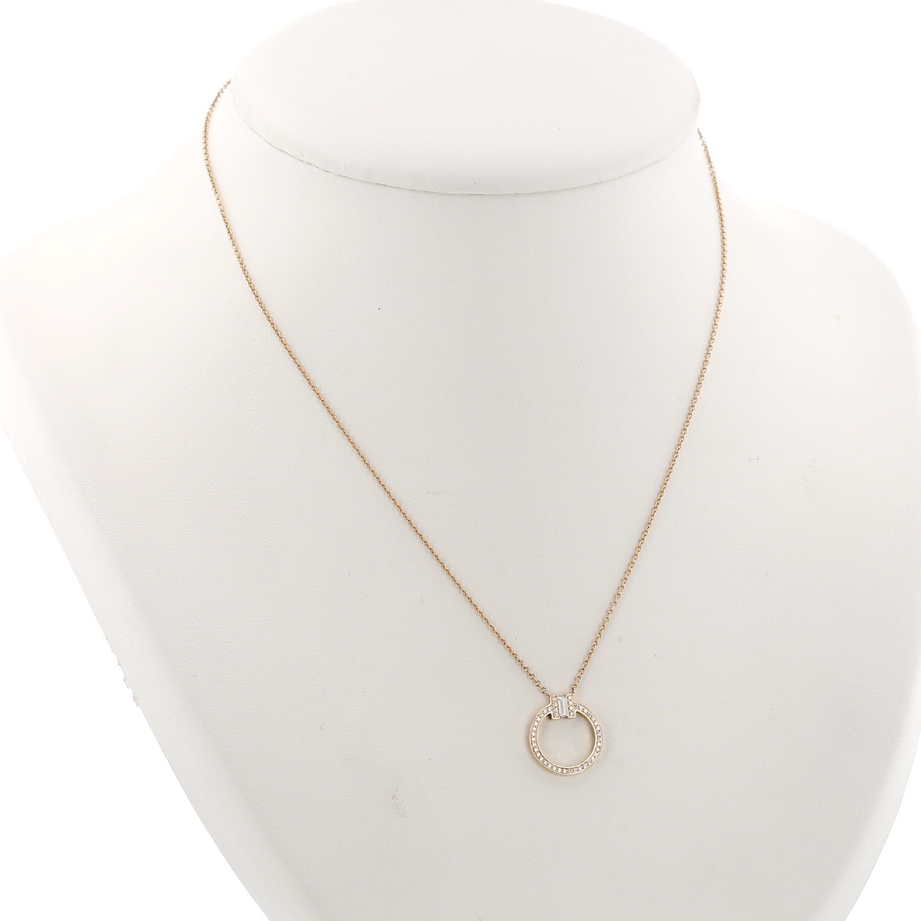 Collier Tiffany & Co Circlet T en or rose et diamants