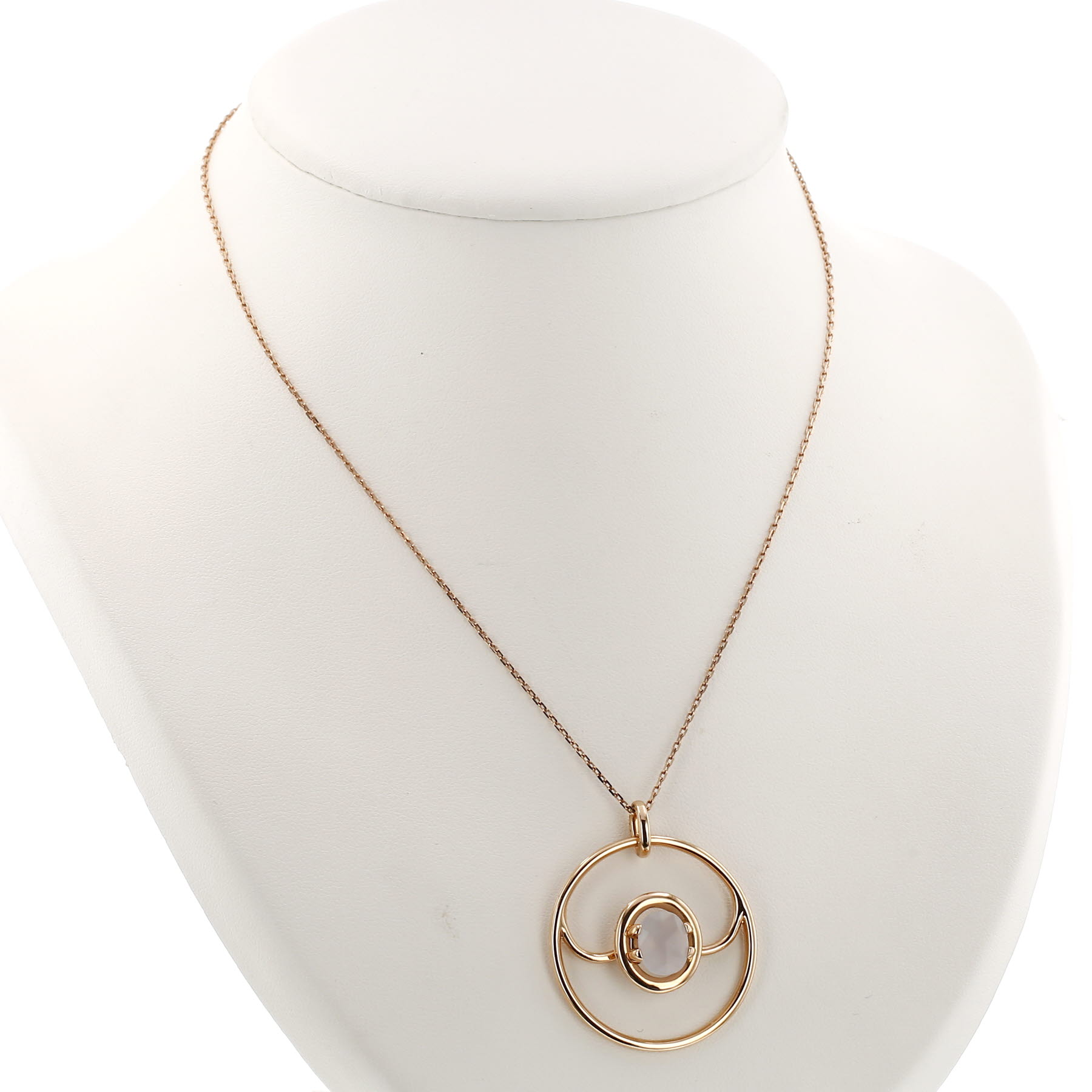 Poiray Ma Préférence necklace in pink gold and chalcedony