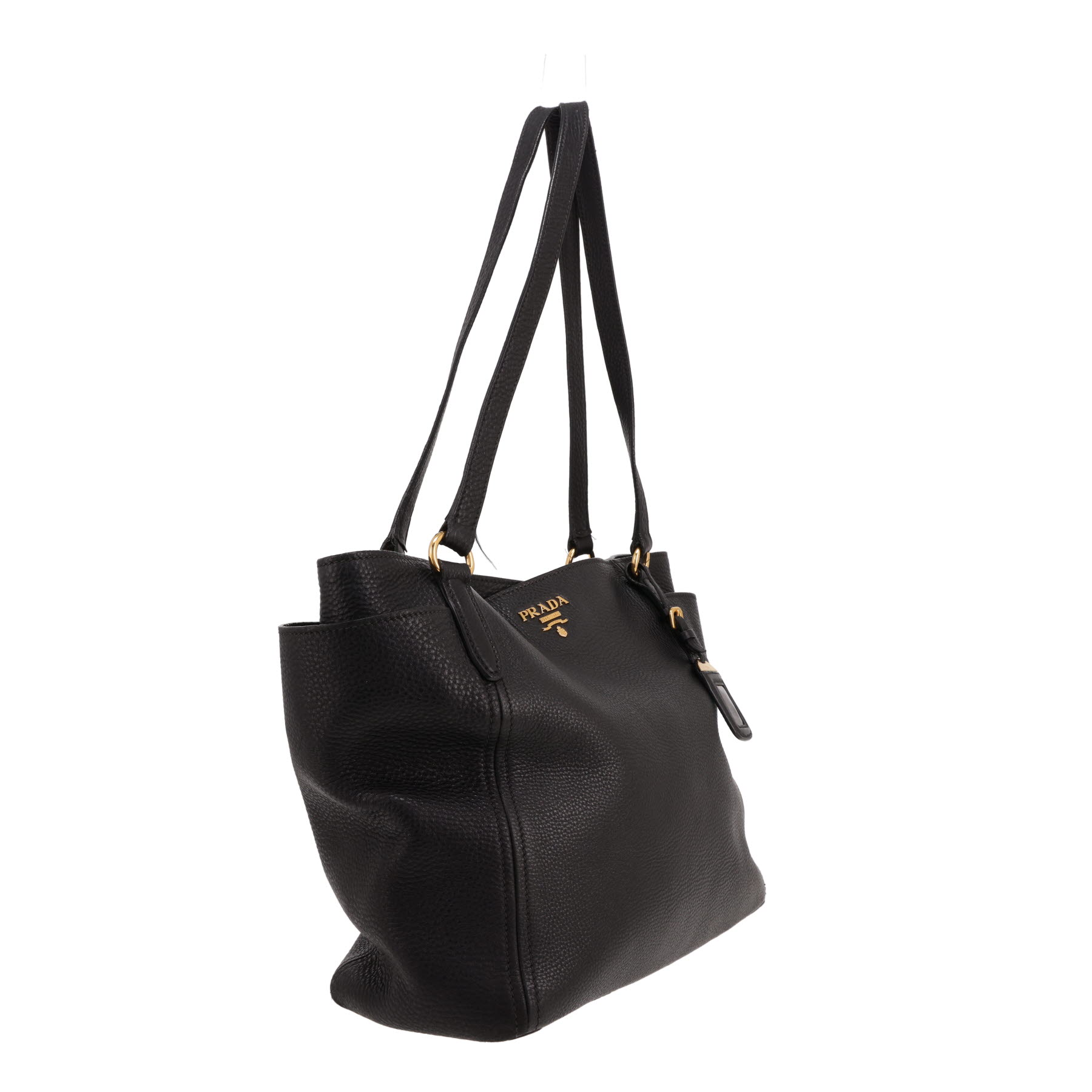 Shopping bag Prada   in pelle martellata nera