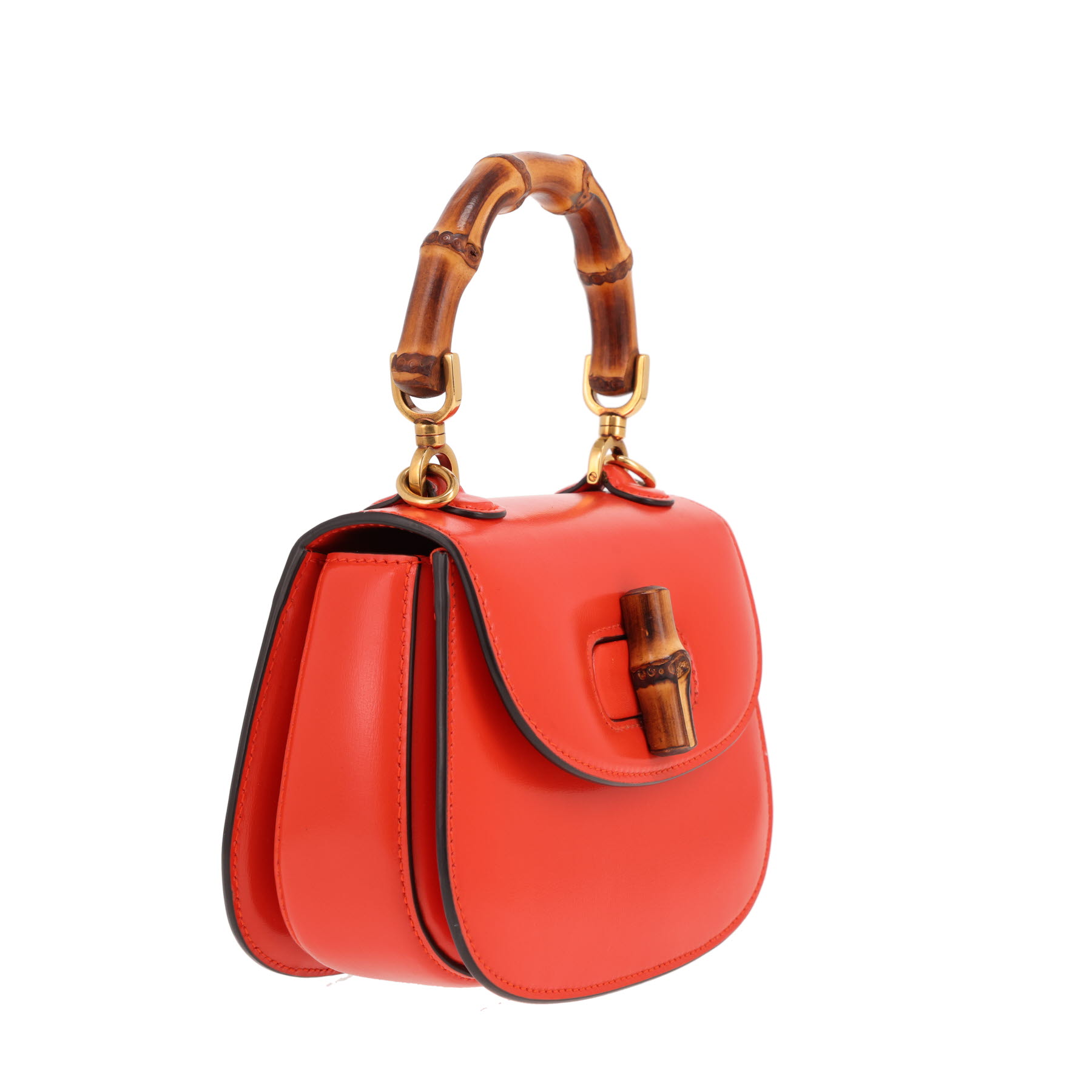 Borsa Gucci  Bamboo modello piccolo  in pelle arancione e bambù