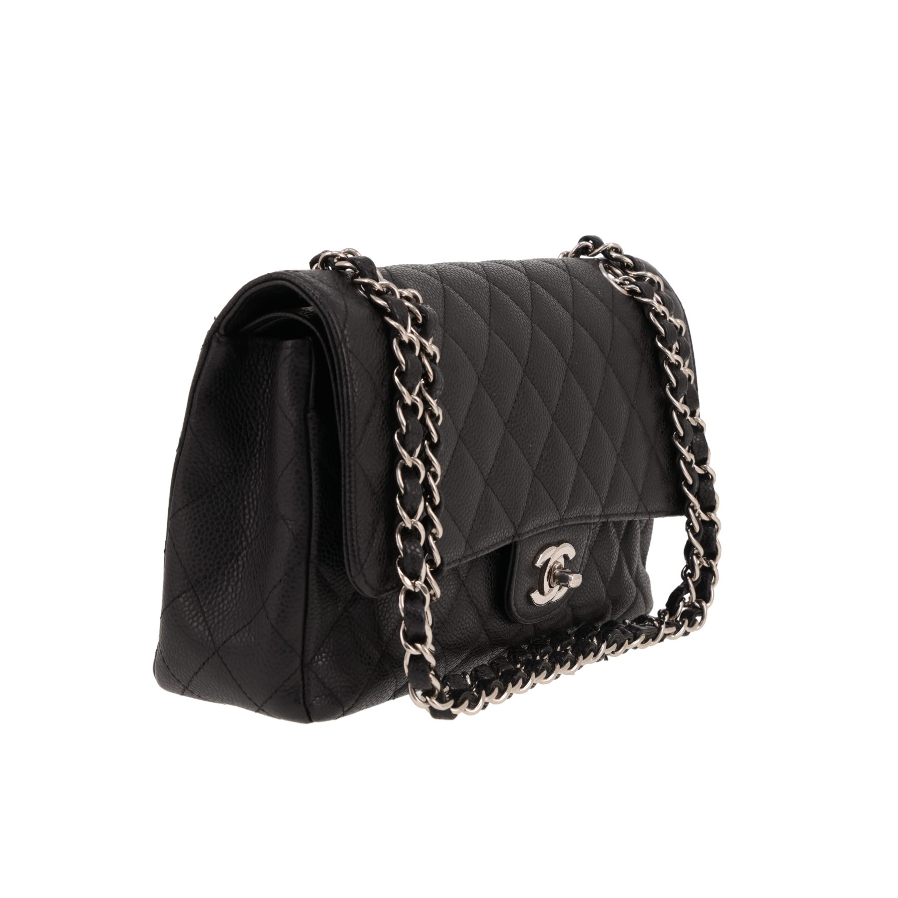 Chanel ‘Timeless Classic’ bag in Noir quilted grained leather
