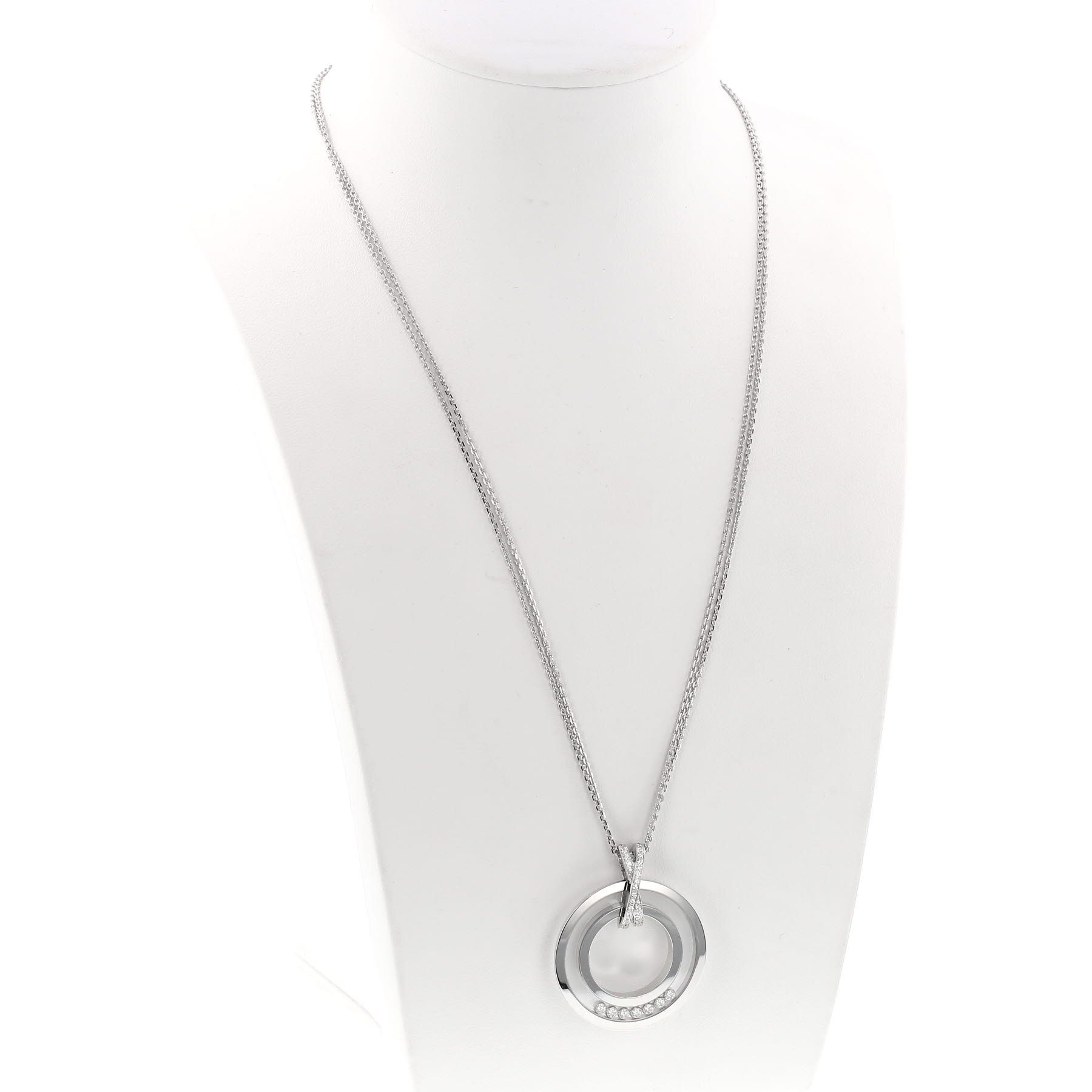 Collier Chopard Happy Diamonds en or blanc et diamants