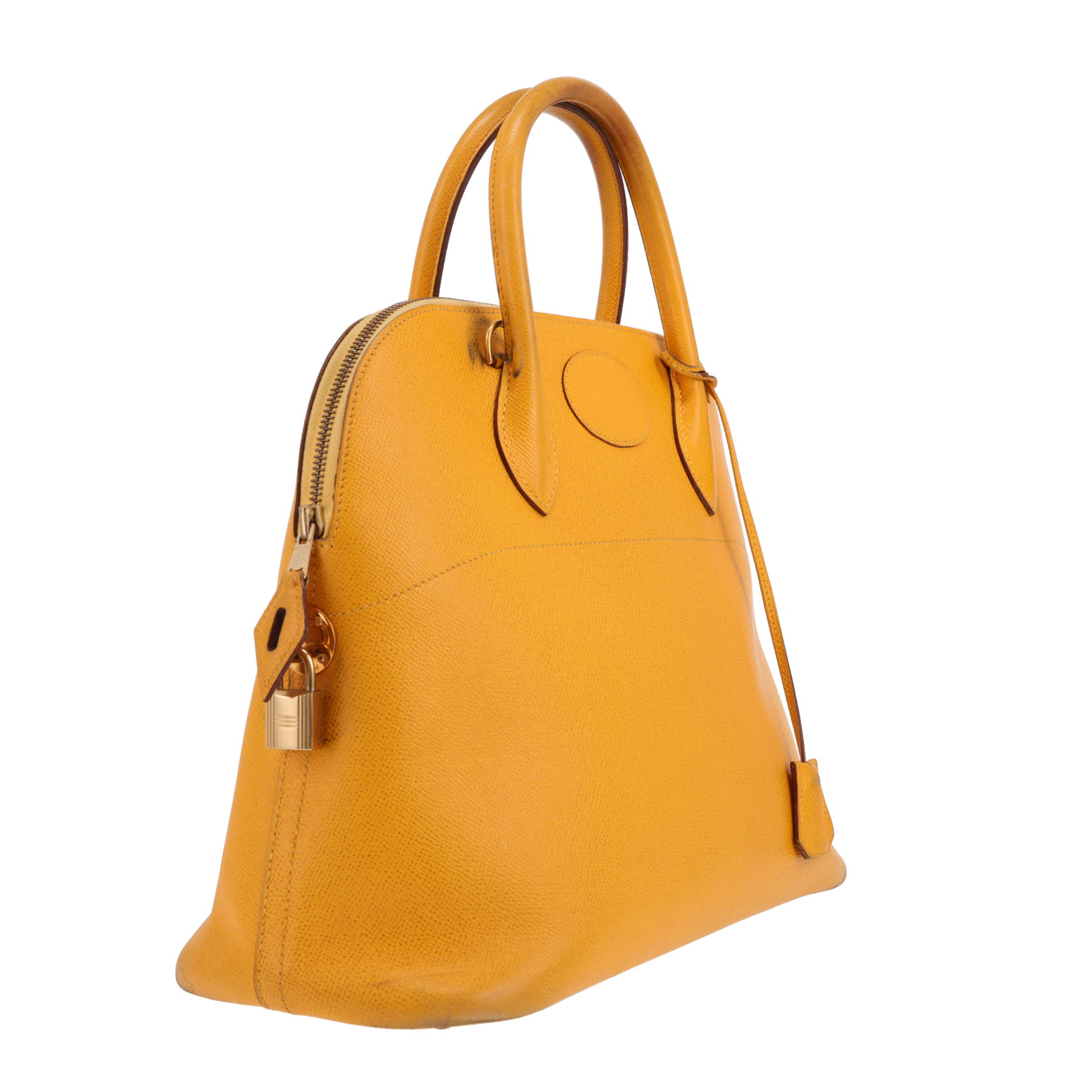 Borsa Hermès  Bolide 35 cm in pelle Courchevel gialla