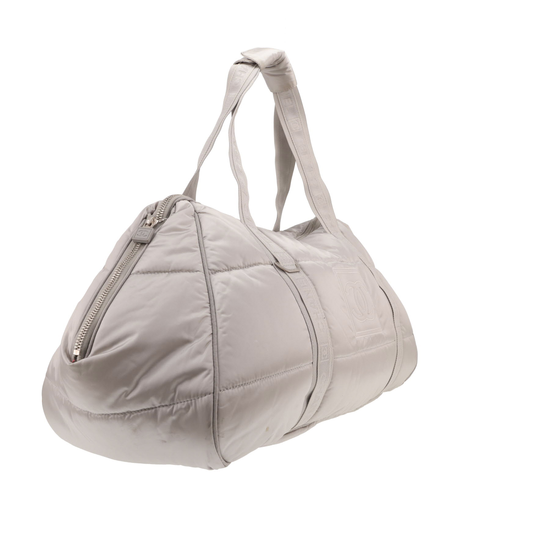 Bolsa de viaje Chanel   en lona plateada