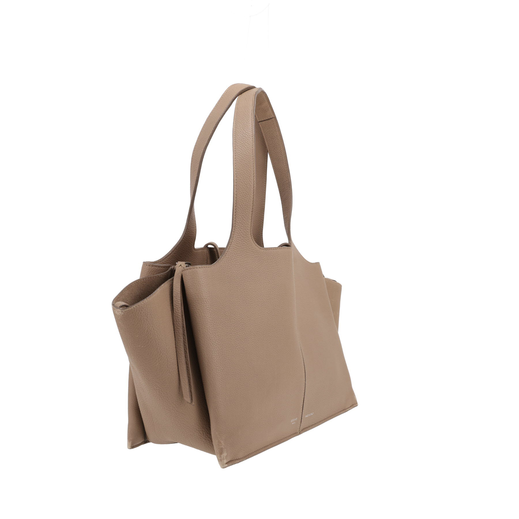 Celine  Tri-Fold handbag  in beige grained leather