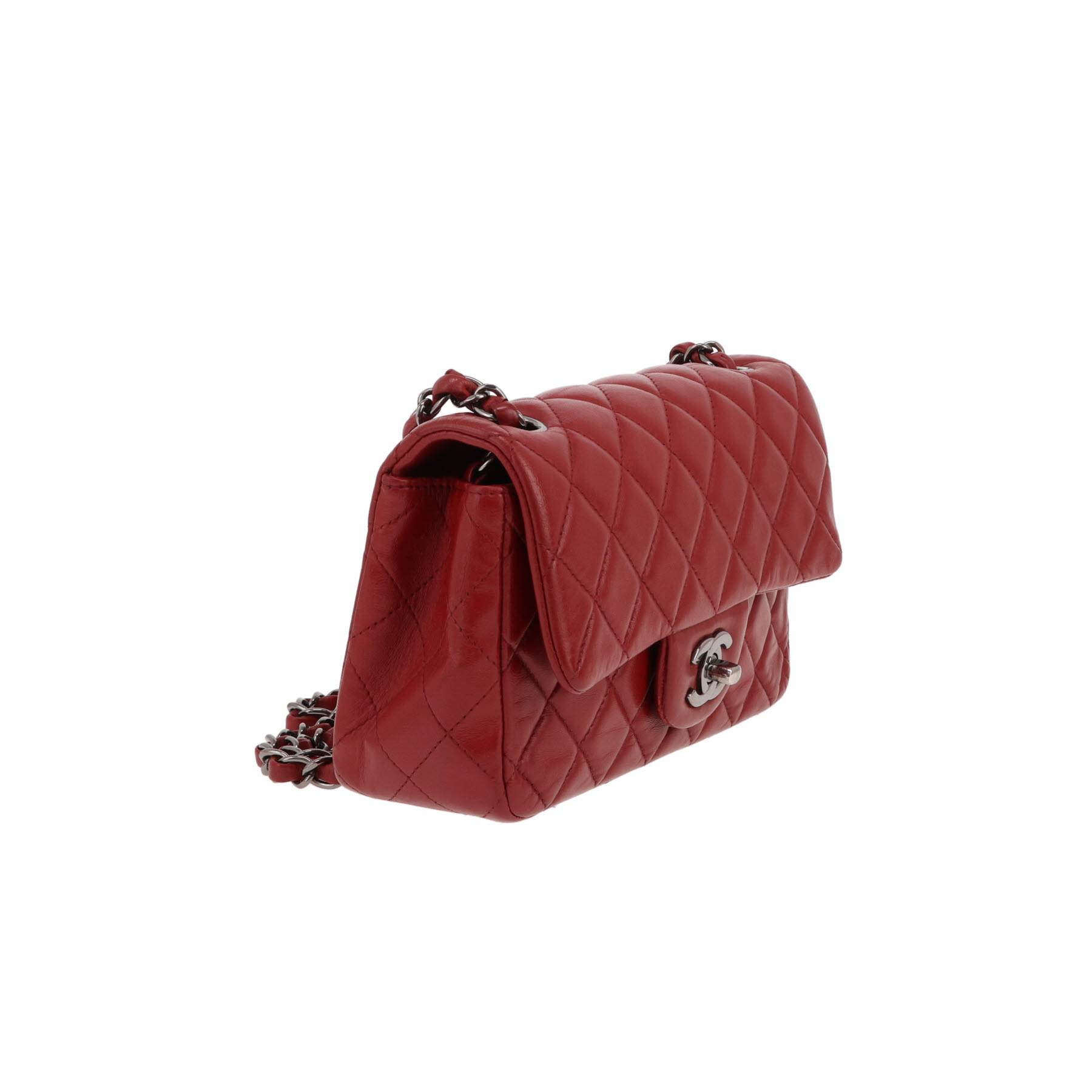 Borsa a tracolla Chanel  Mini Timeless in pelle trapuntata rossa