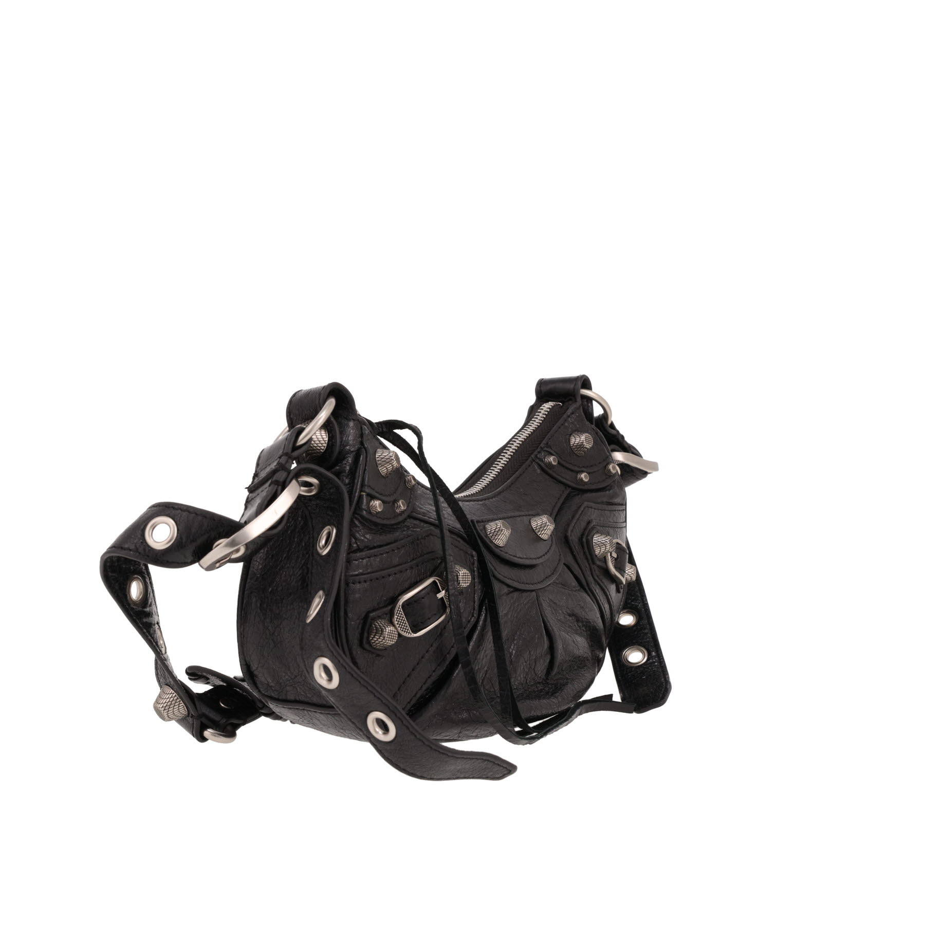 Borsa a tracolla Balenciaga  Cagole in pelle invecchiata nera