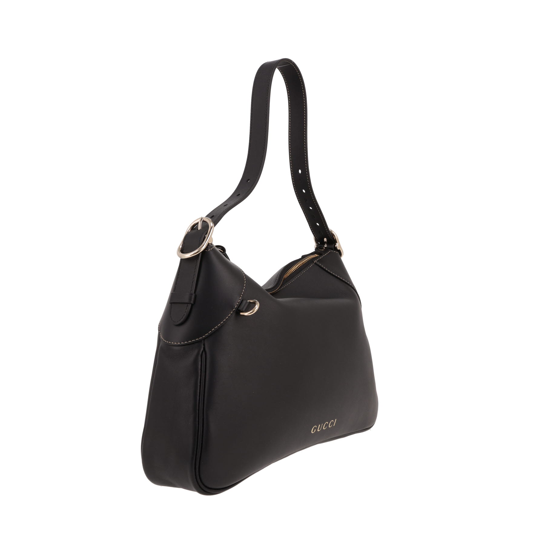 Gucci  GG Emblem medium model  handbag  in black leather