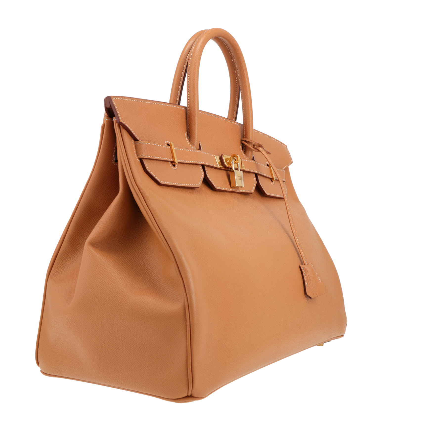 Bolso Hermès Birkin de 40 cm en piel Courchevel marrón
