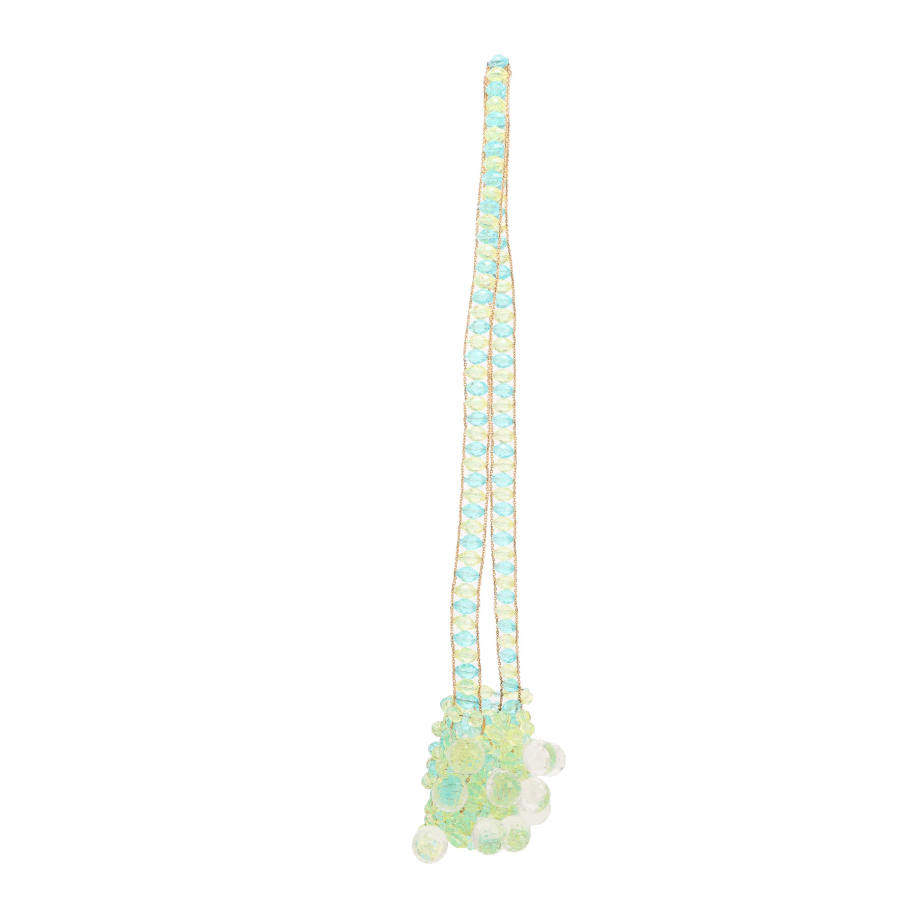Vintage Chanel handbag in blue, green and clear pearls