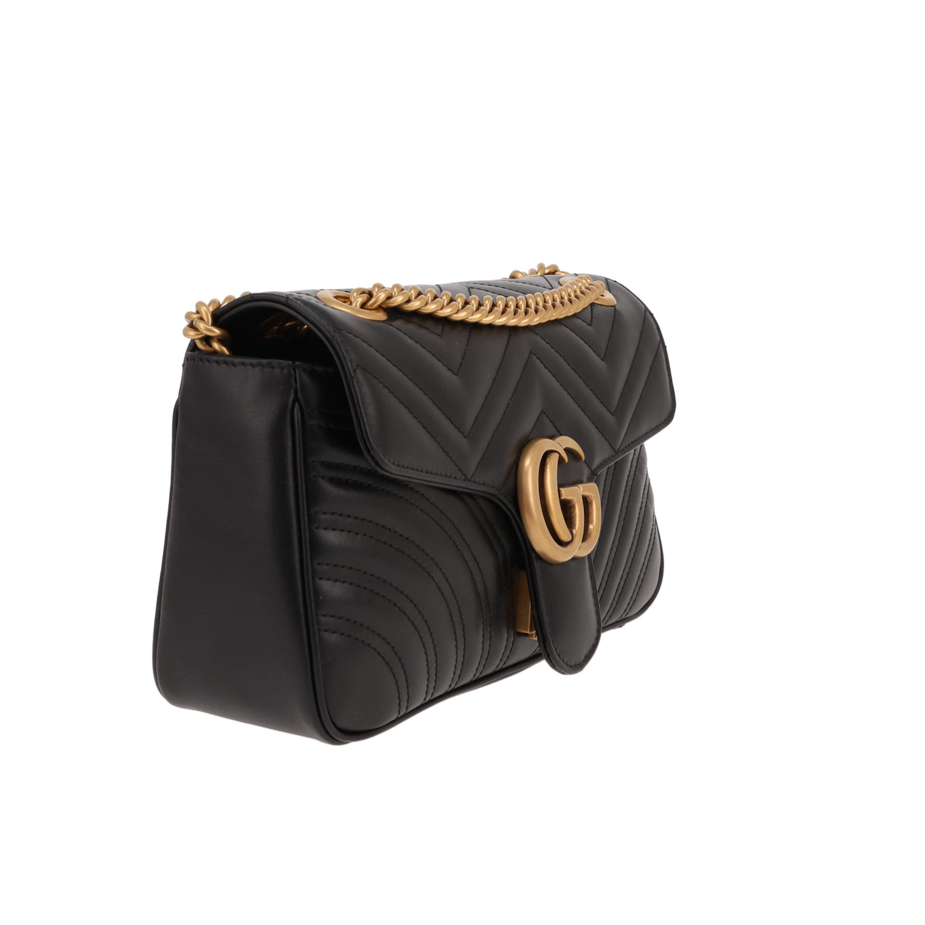 Borsa a tracolla Gucci  GG Marmont in pelle trapuntata nera