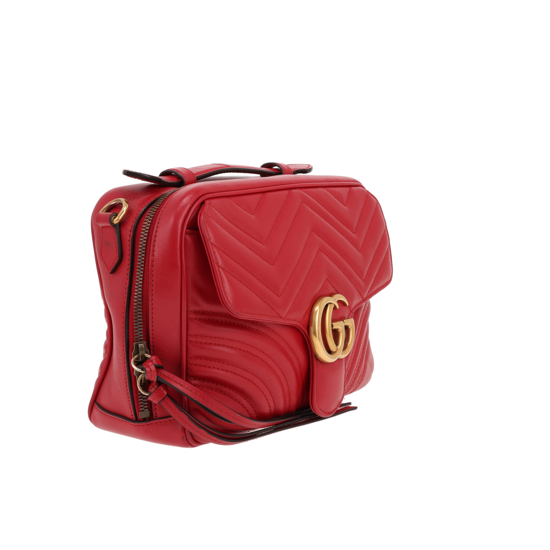 Gucci  GG Marmont shoulder bag  in red quilted leather