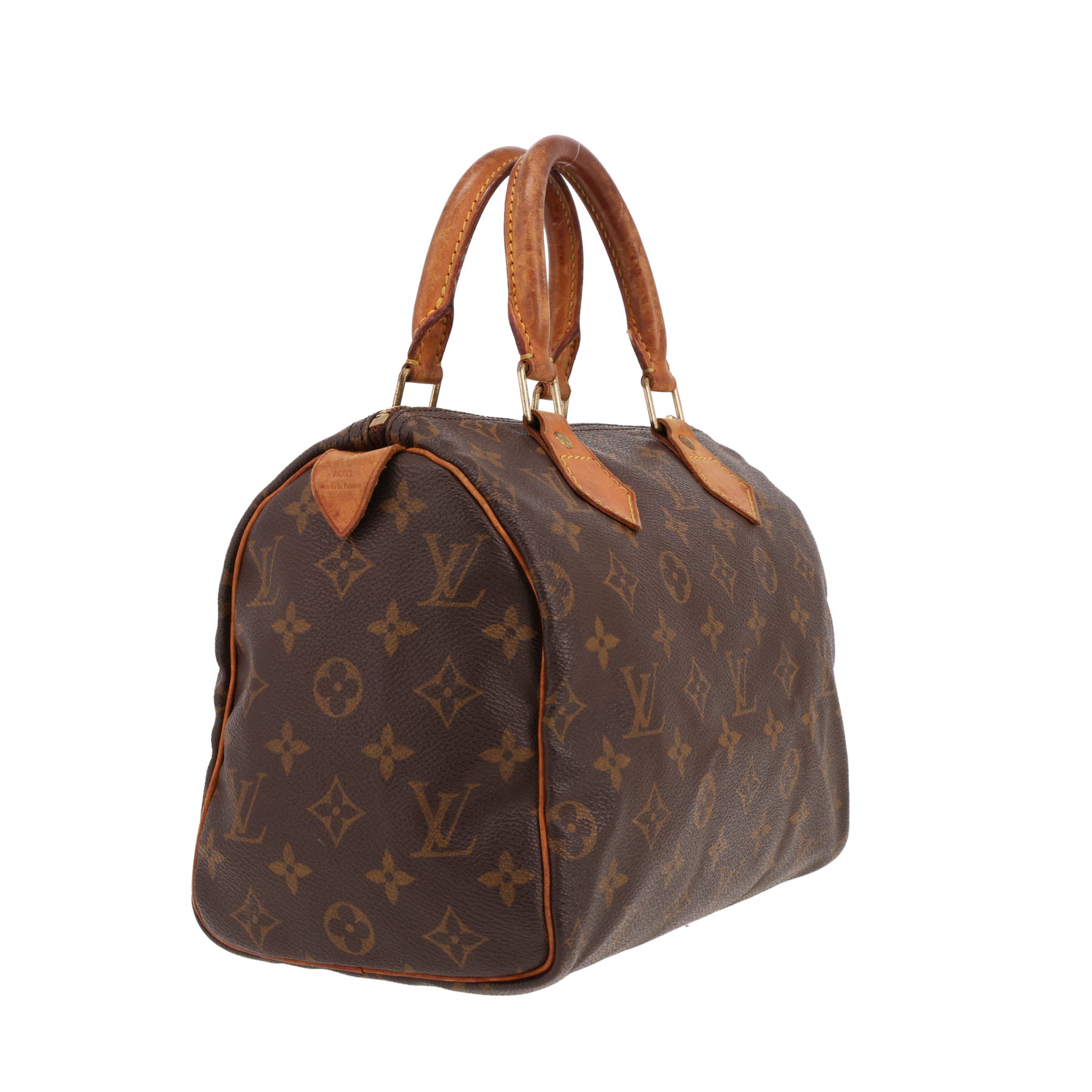 Sac à main Louis Vuitton  Speedy 25 en toile monogram marron et cuir naturel