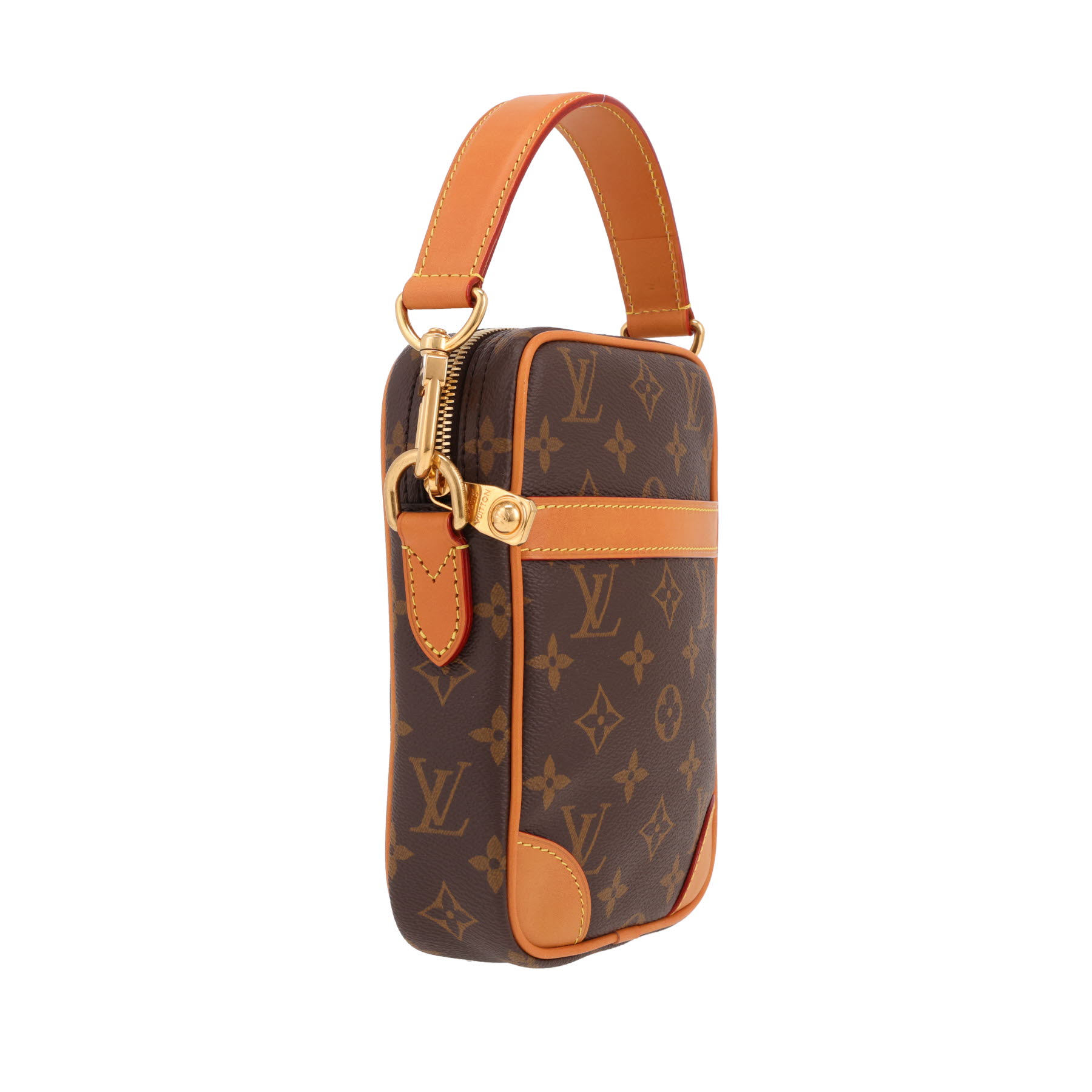 Borsa a tracolla Louis Vuitton  Danube	 in tela monogram marrone e pelle naturale