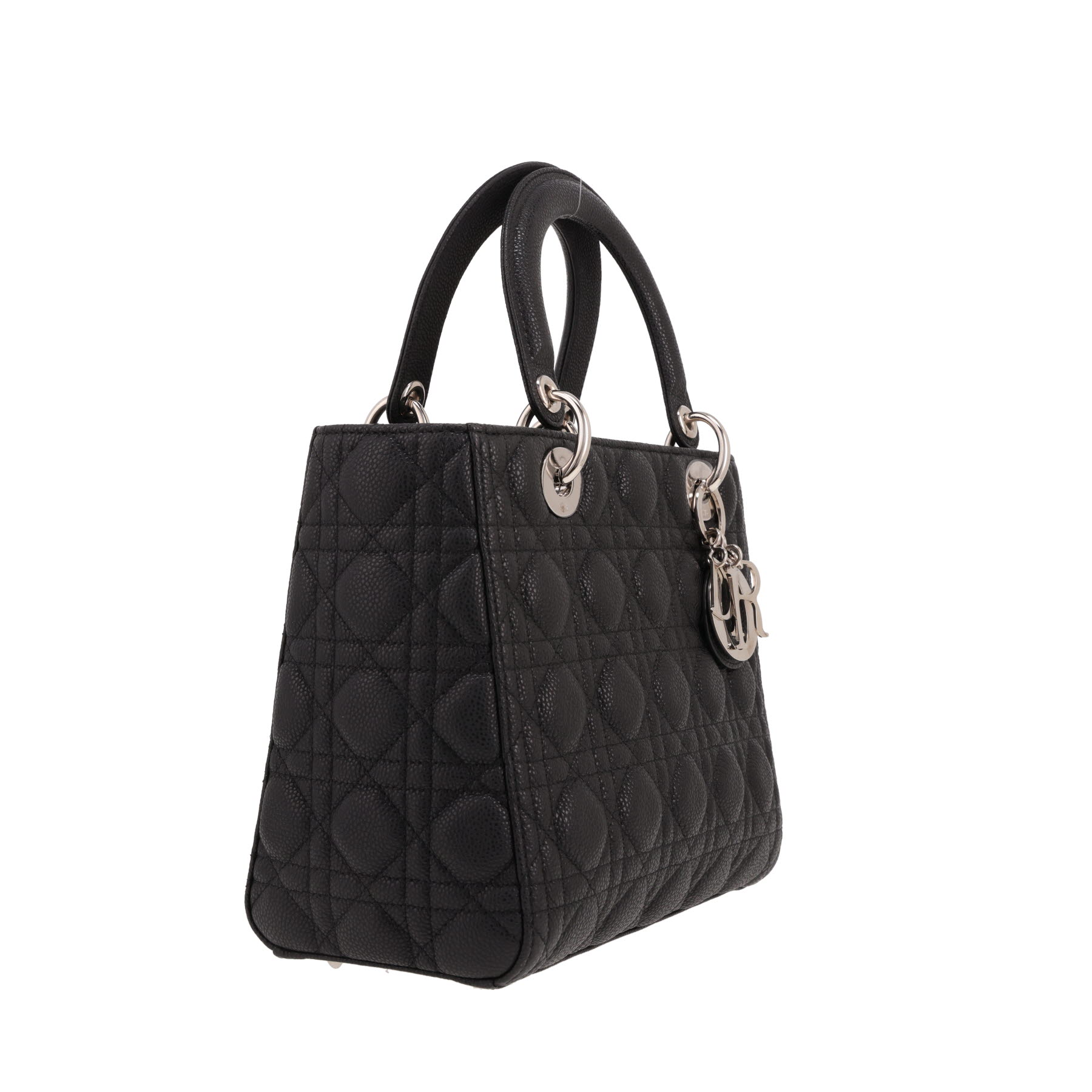 Borsa Dior  Lady Dior in pelle martellata nera